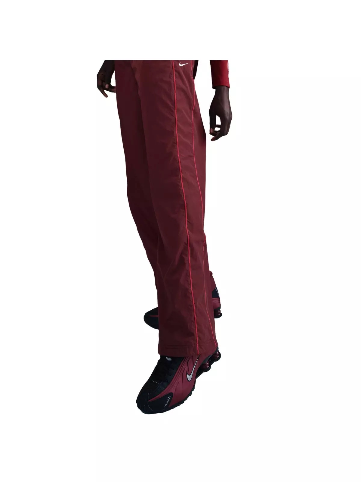 Women's Windrunner High-Waisted Woven Open-Hem Pants - Red - 4