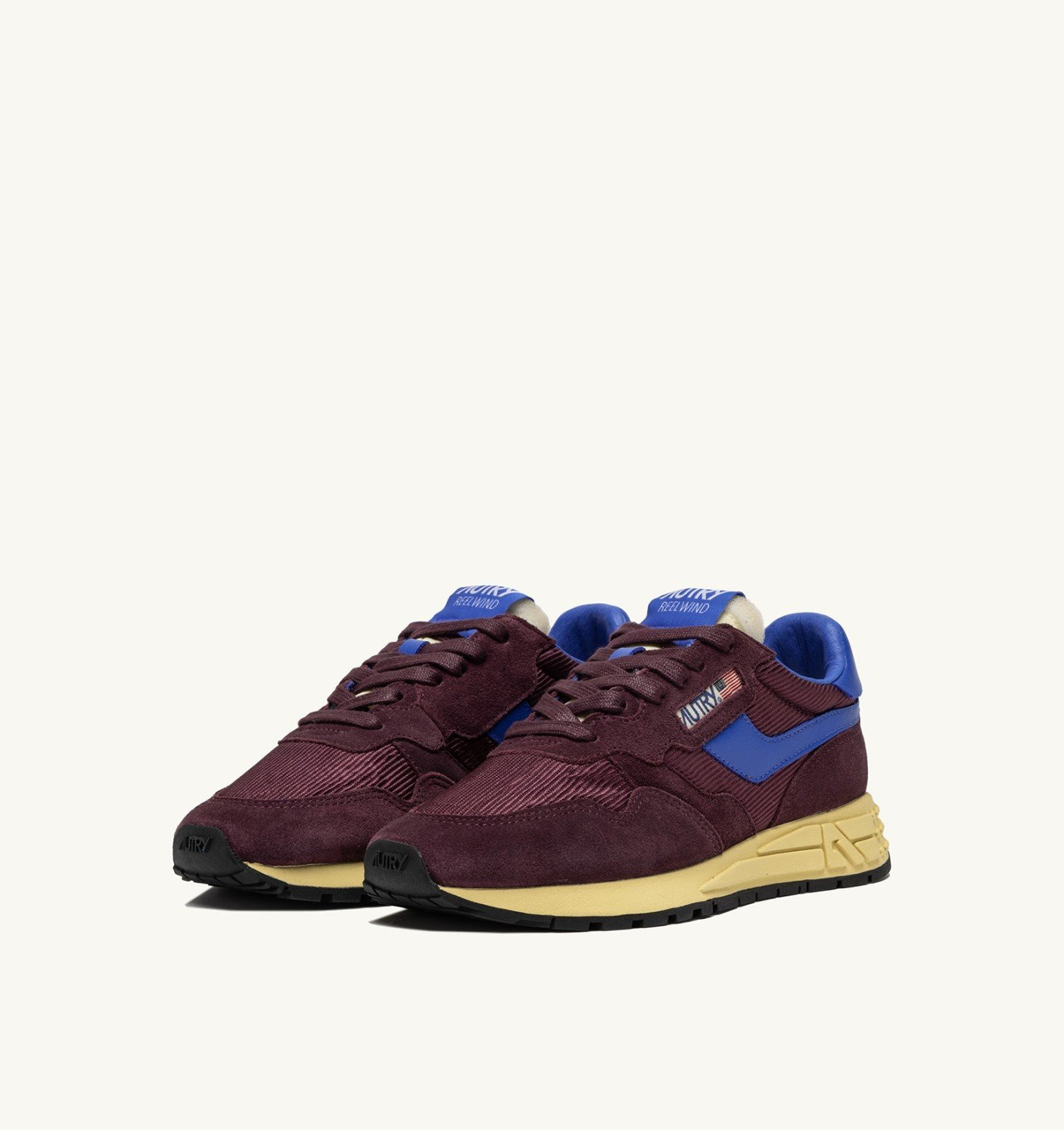 REELWIND LOW SNEAKERS IN TAUPE AND VICTORIA BLUE SUEDE AND MESH - 2