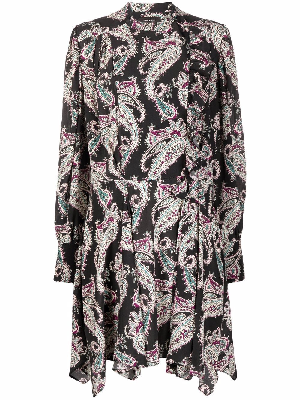 paisley-print silk dress - 1