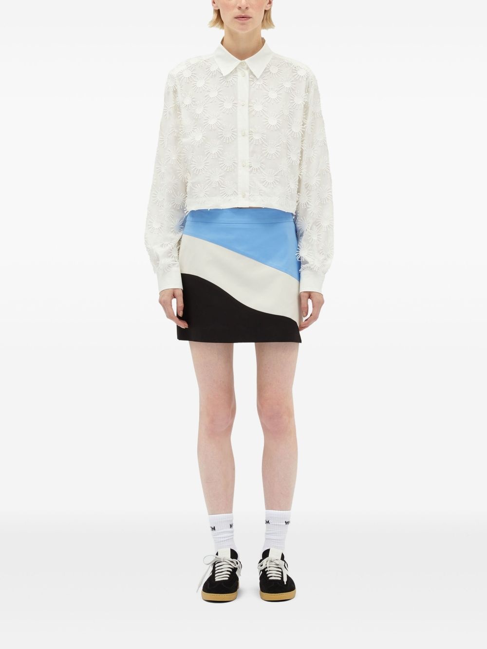 colour-block mini skirt - 2