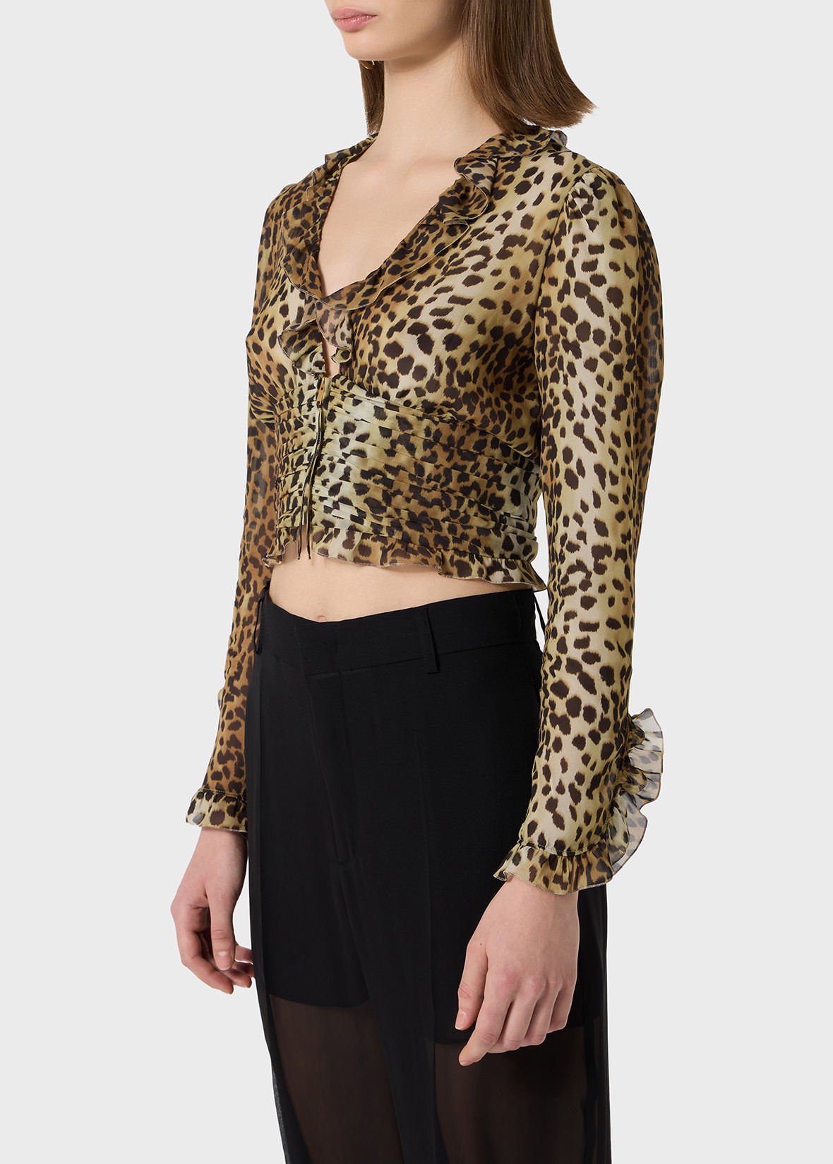 LEOPARD PRINT GEORGETTE SHIRT - 5