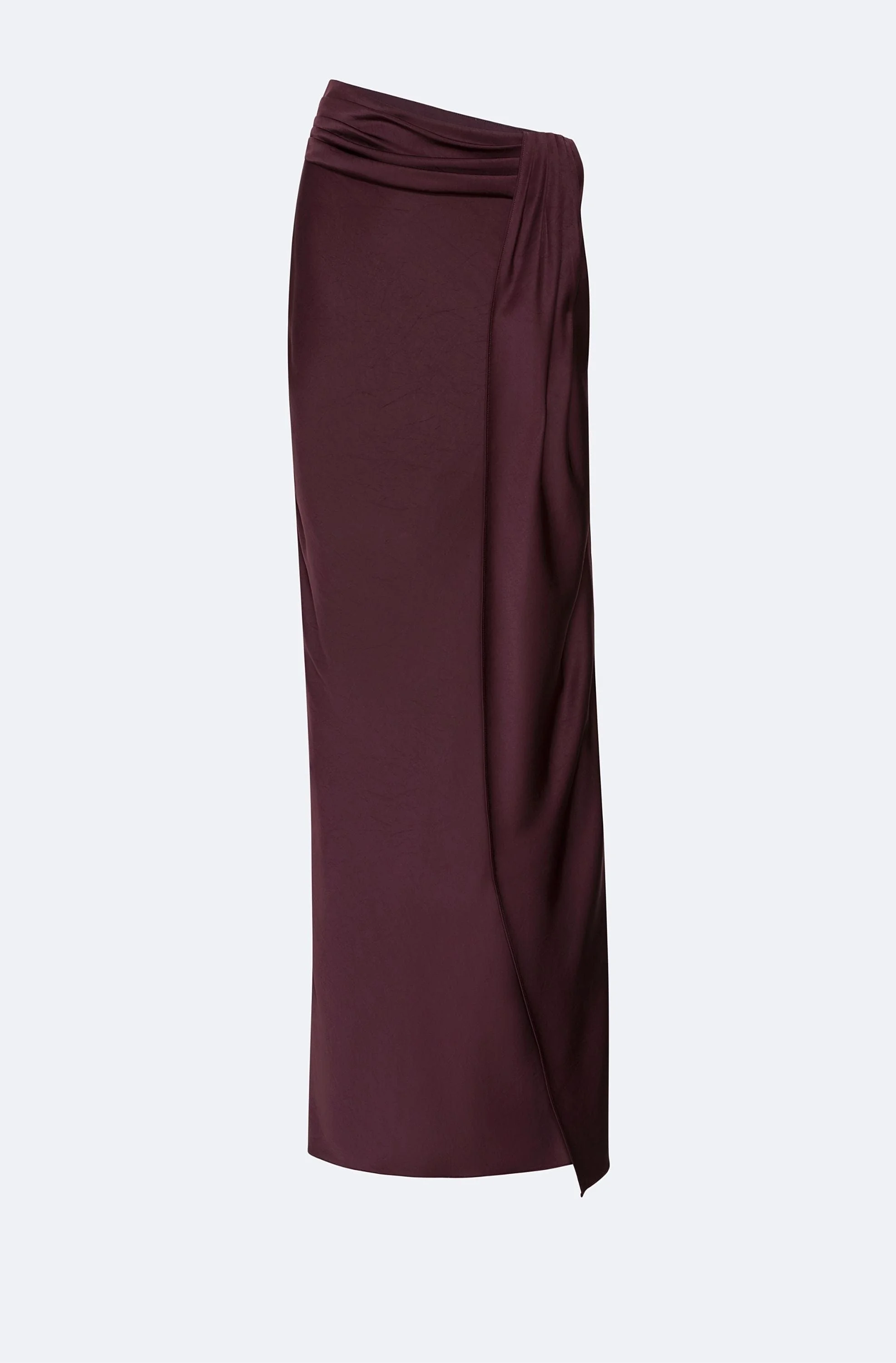 Lightweight Satin Asymmetric Maxi Skirt - 1