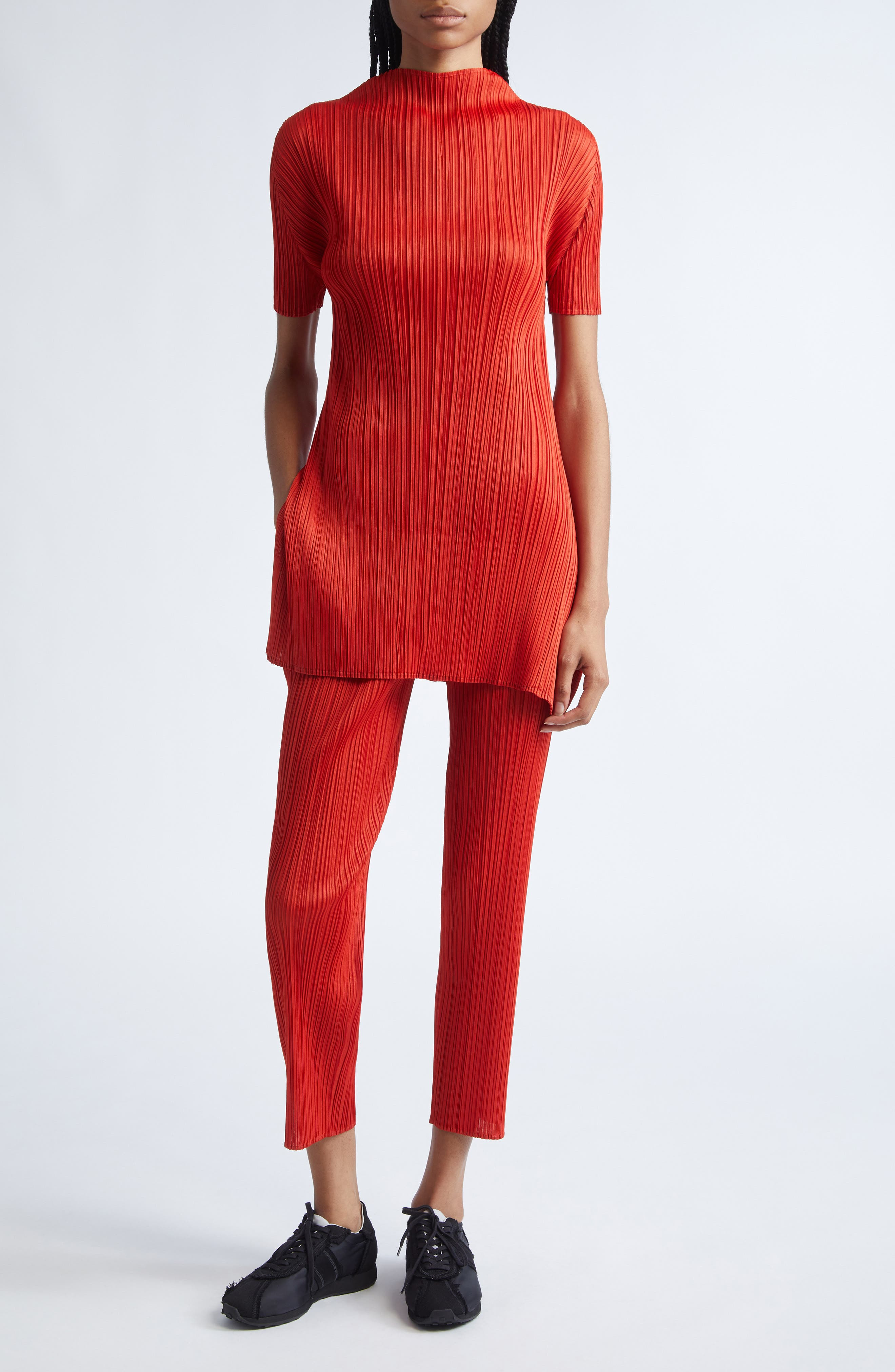 Pleats Please Issey Miyake Monthly Colors July Pleated Tunic in Bright Red at Nordstrom - 2