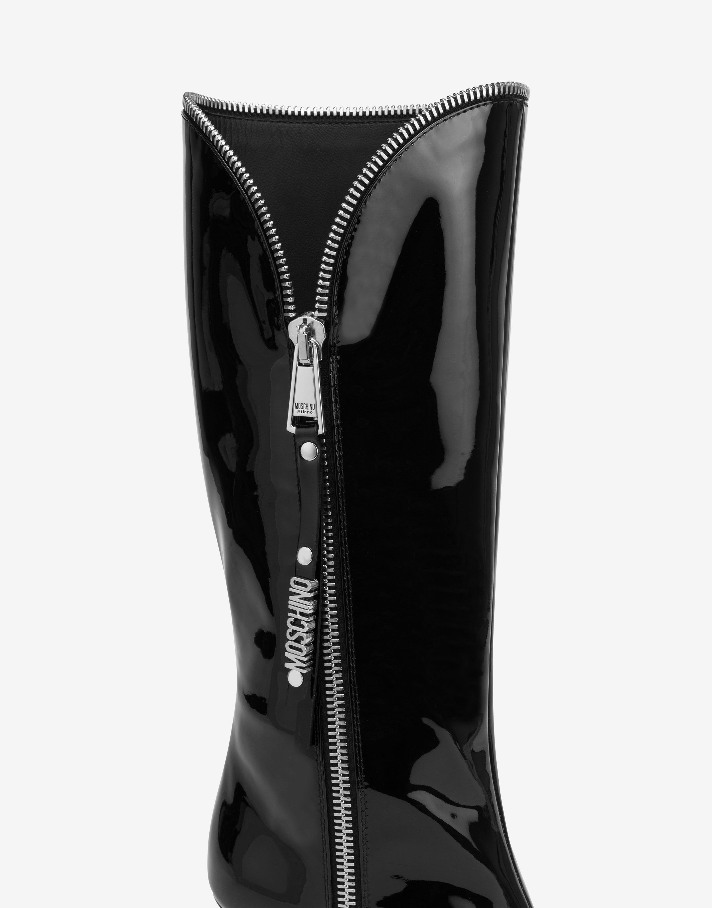 PATENT LEATHER BOOTS MOSCHINO ZIP - 4