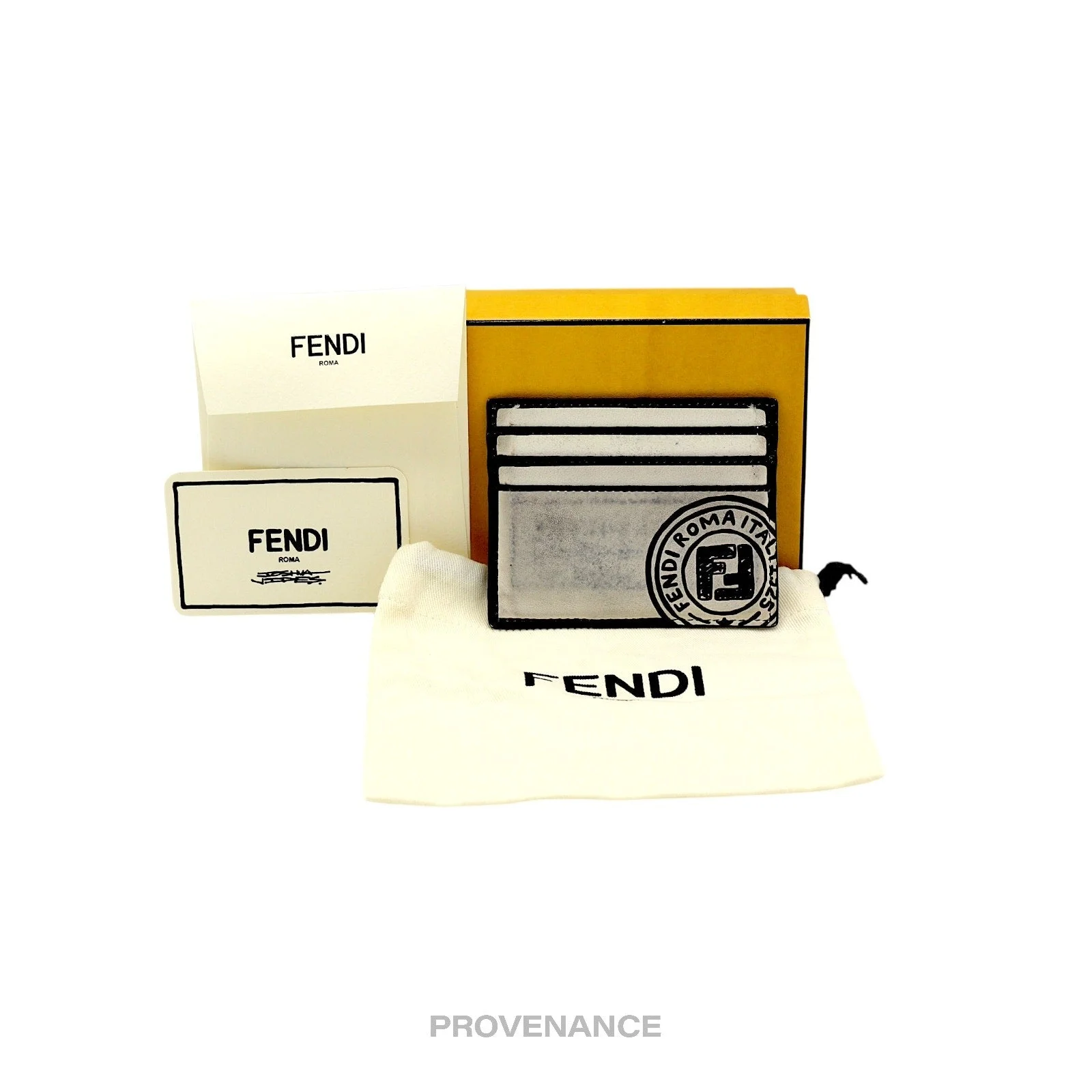 Fendi x Joshua Vides Card Holder Wallet - Black White - 1