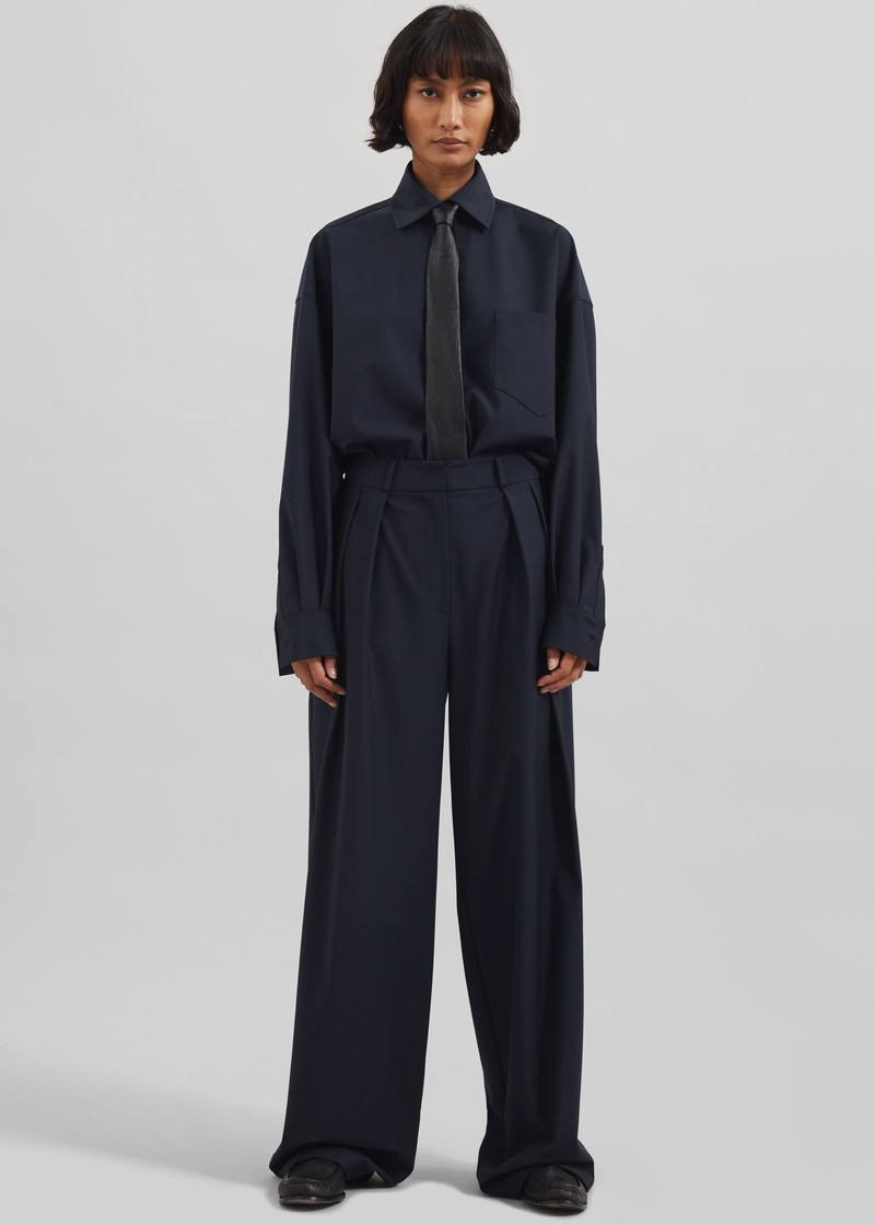 Georgia Wool Blend Shirt - Dark Navy 8