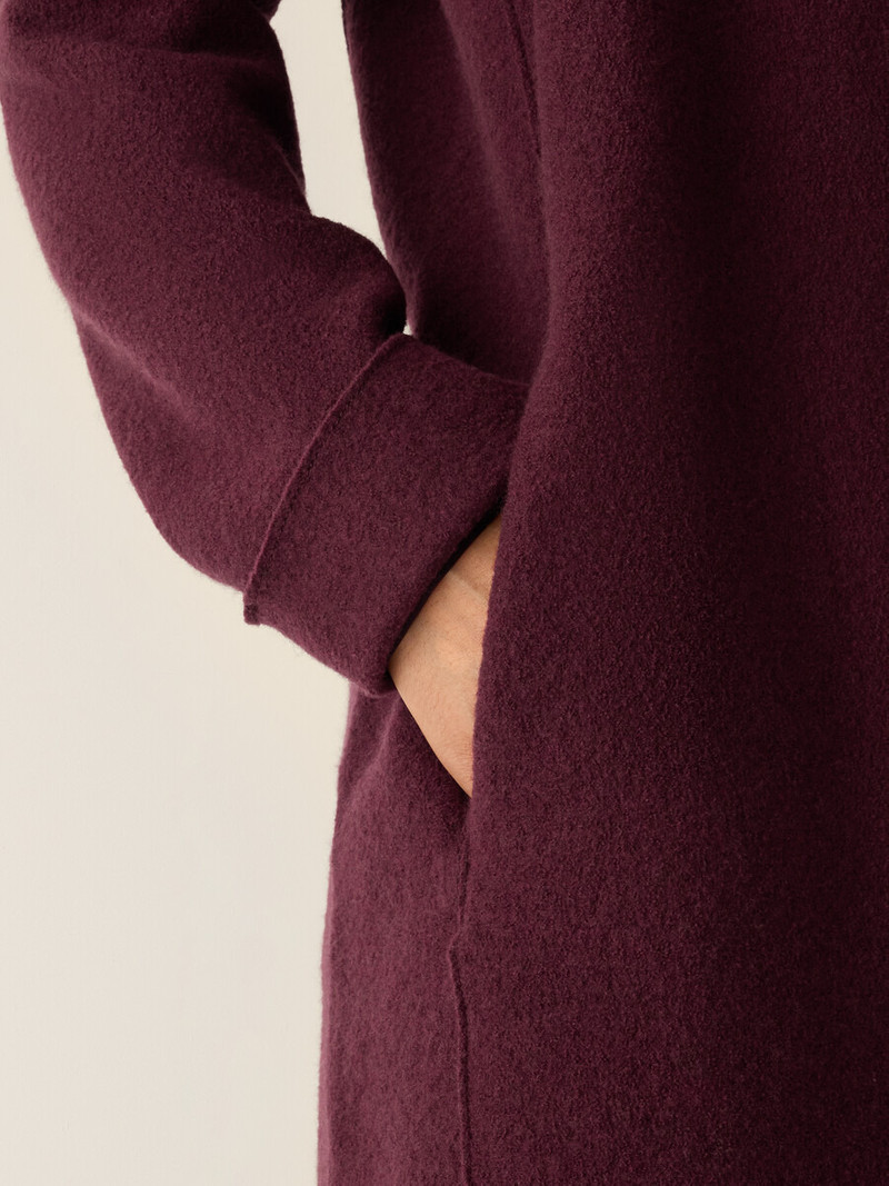 Lightweight Boiled Wool High Collar Jacket in Regenerative Wool 5
