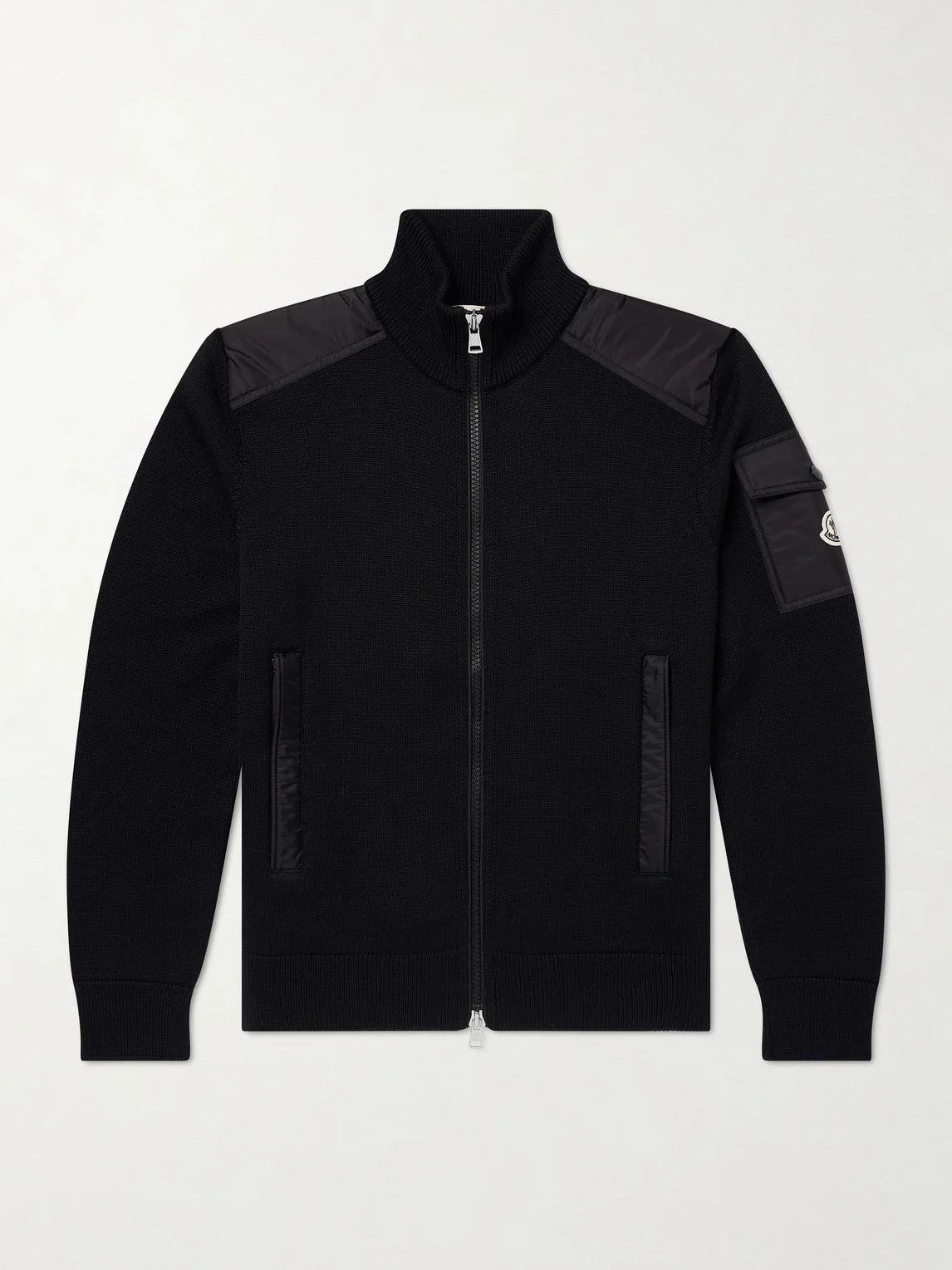 Panelled Virgin Wool Zip-Up Cardigan - 1