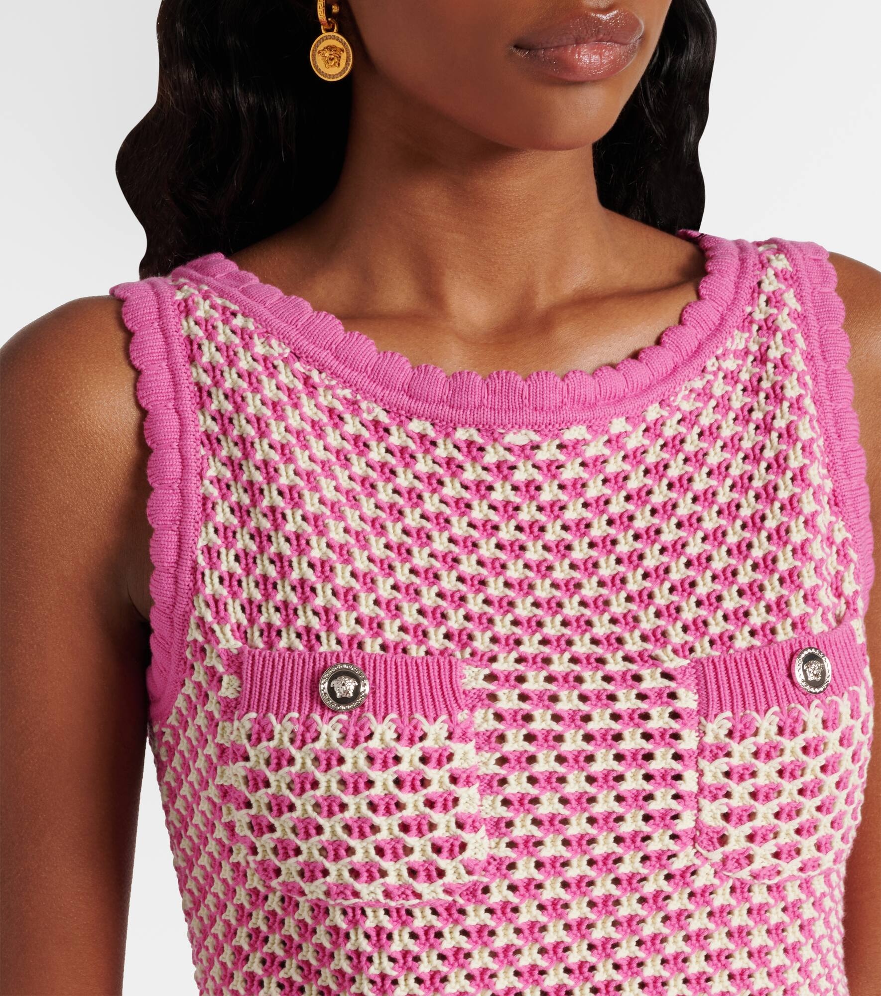 Crochet cotton-blend crop top - 4