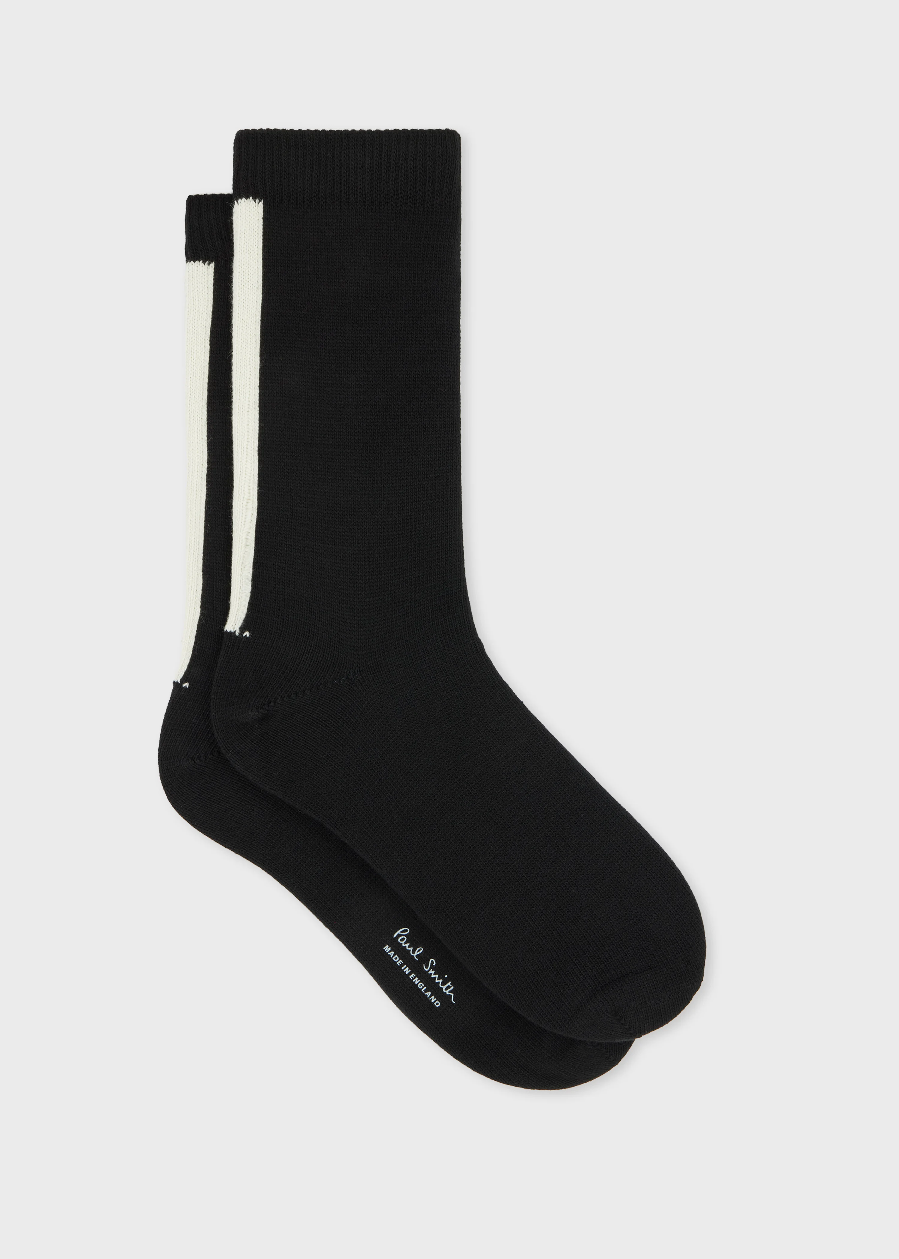 Women's Black and White 'Racer Stripe' Socks - 1