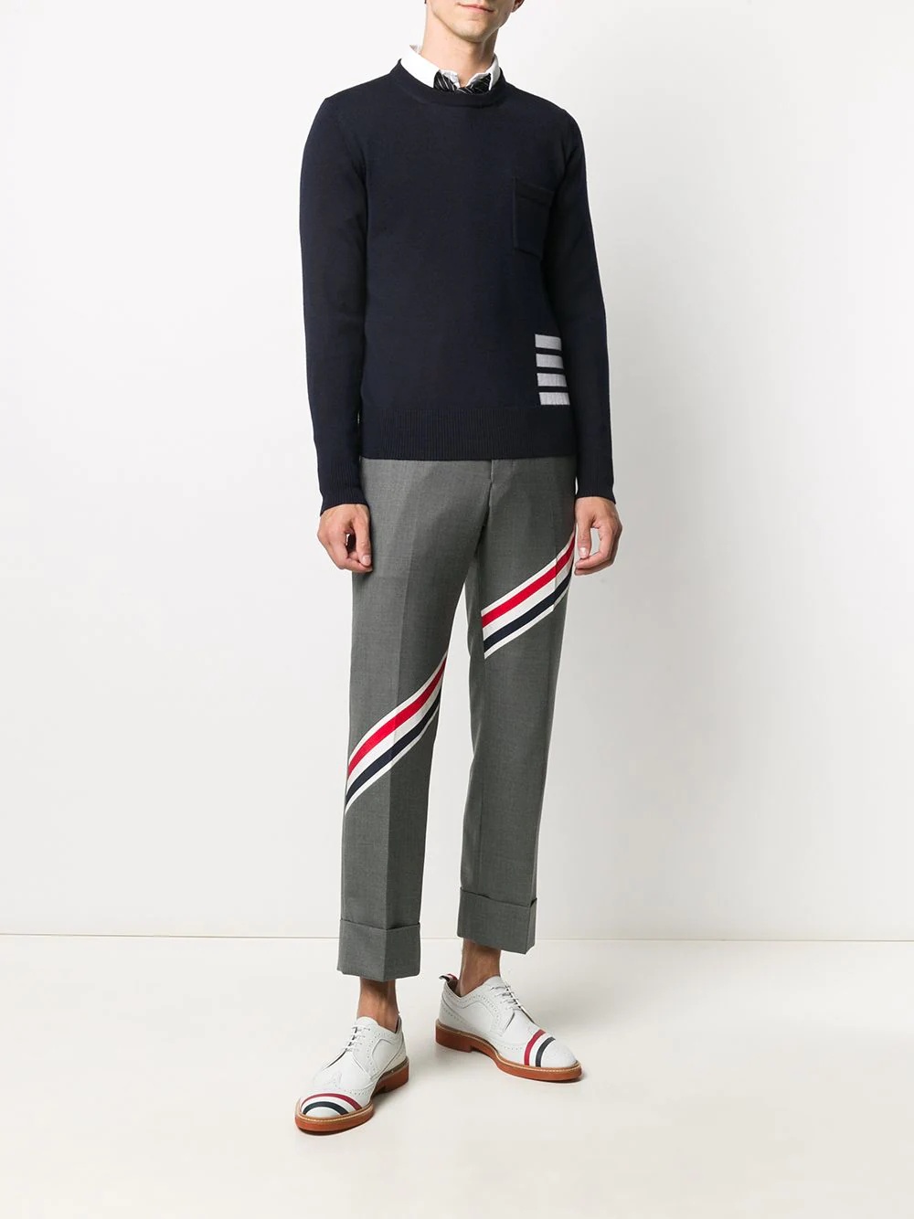 4-Bar stripe crew-neck jumper - 2