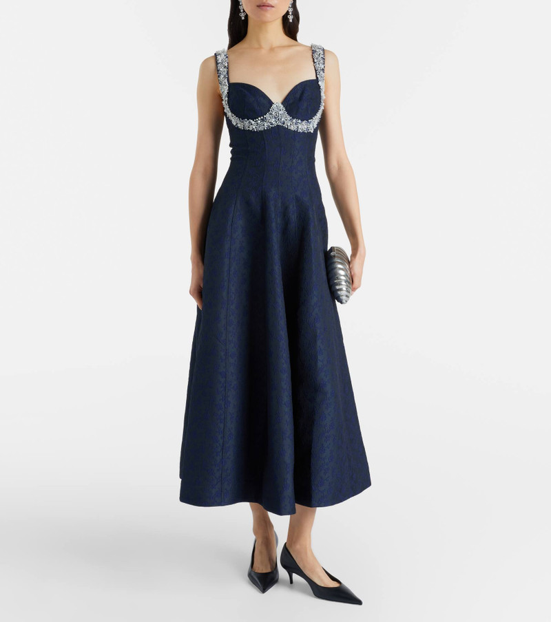 SIMKHAI Charlotte embellished jacquard midi dress outlook