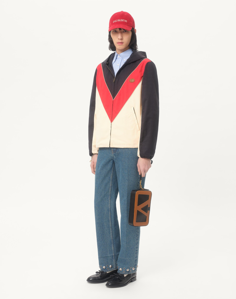 Valentino NYLON HOODED WINDBREAKER WITH VLOGO PATCH outlook