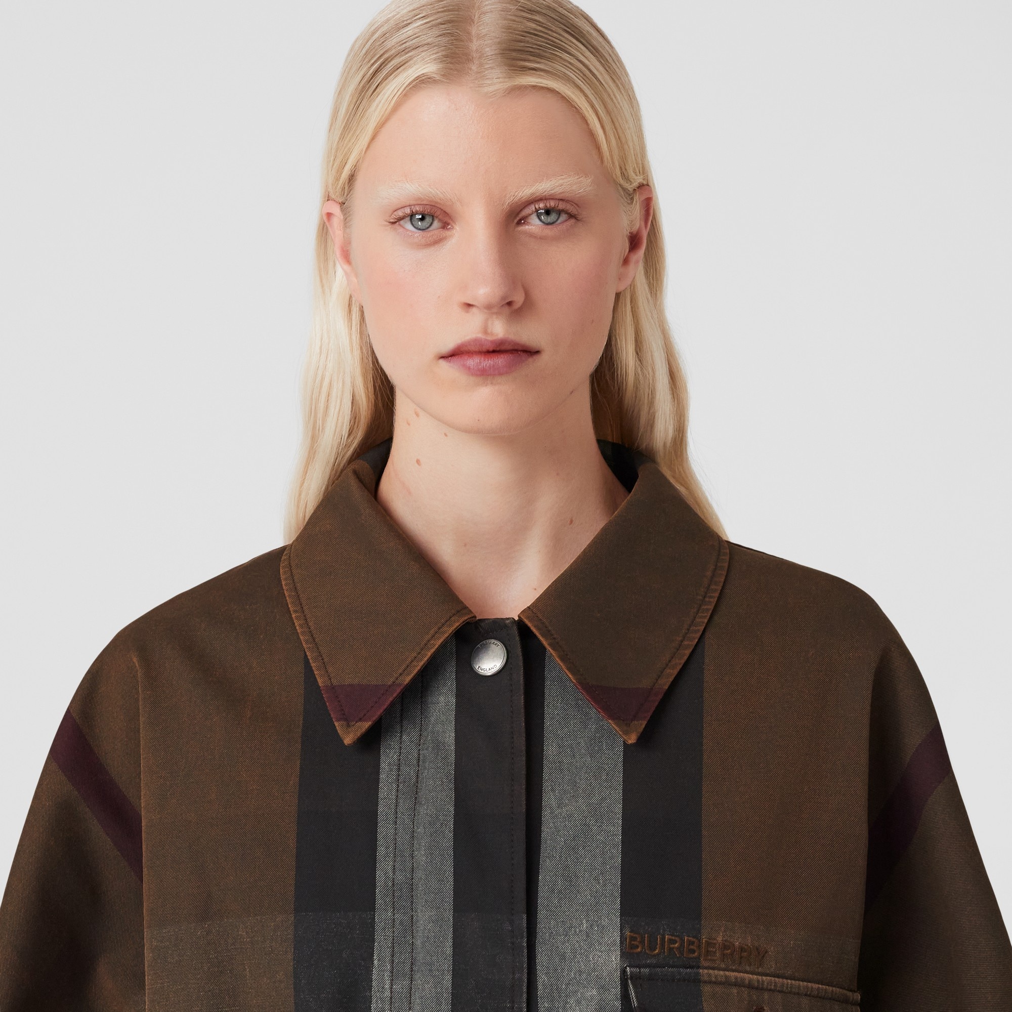 Check Cotton Blend Field Jacket - 2