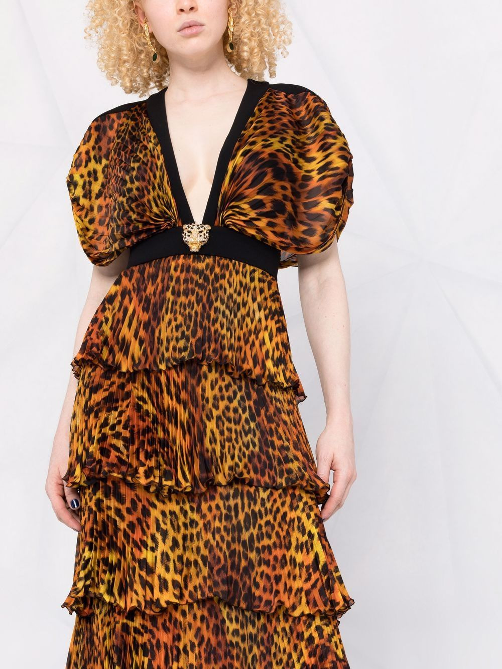 leopard-print long evening dress - 5