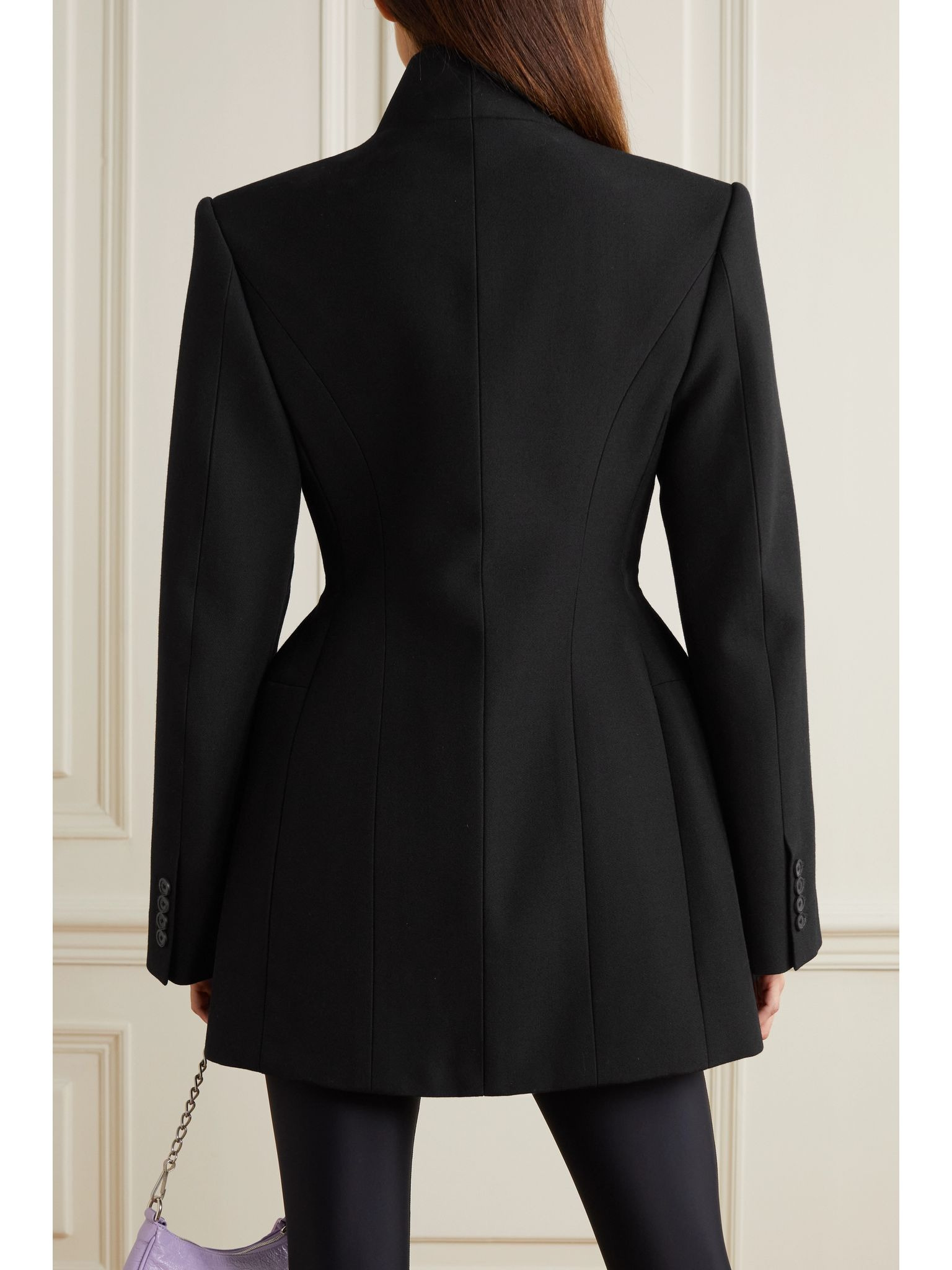 Hourglass wool-gabardine jacket Black - 3