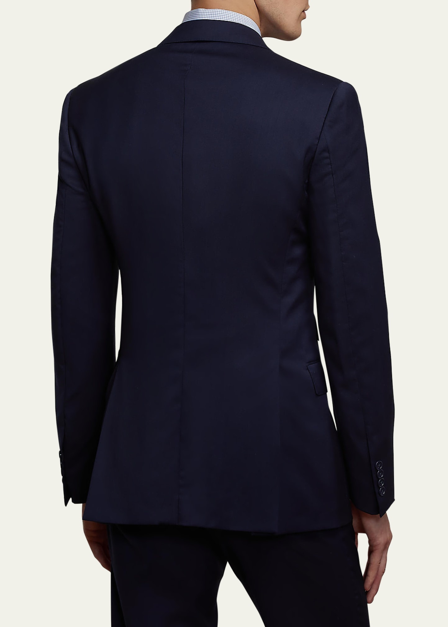Men's Solid Wool Serge Suit - 5