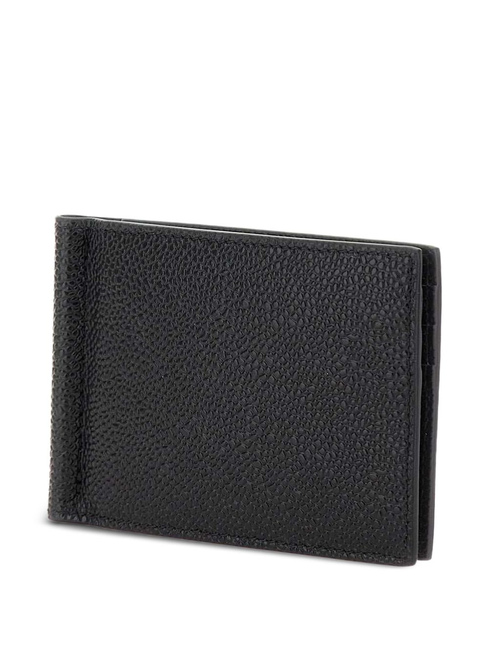 Money Clip Wallet In Black Pebble Grain - 3