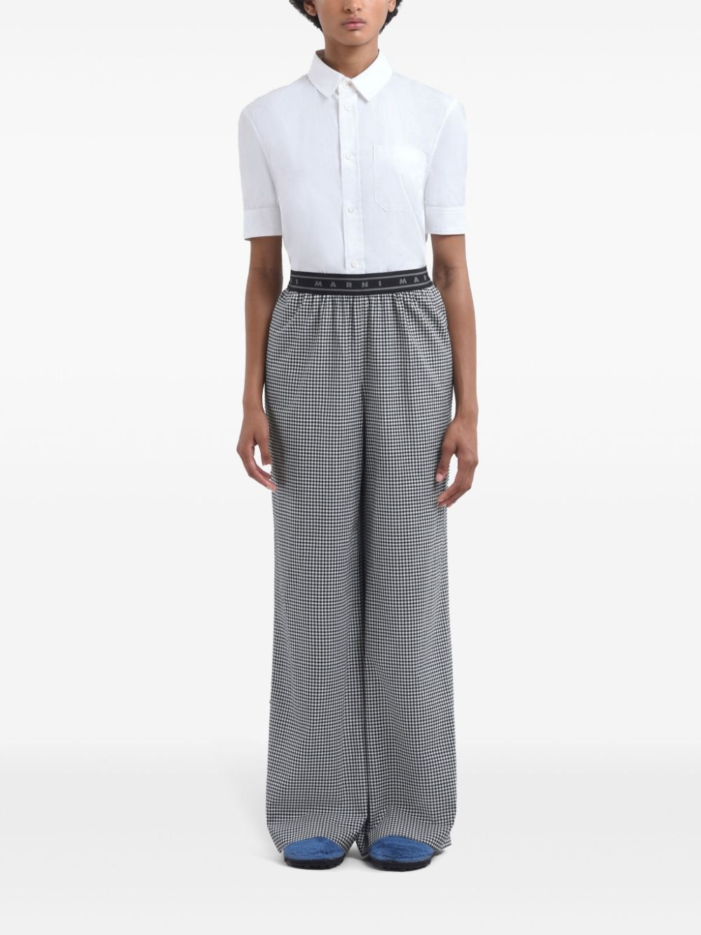 gingham-patterned trousers - 3