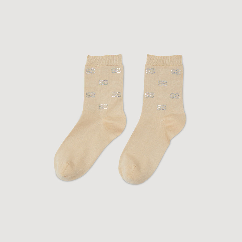 Double S rhinestone socks 1