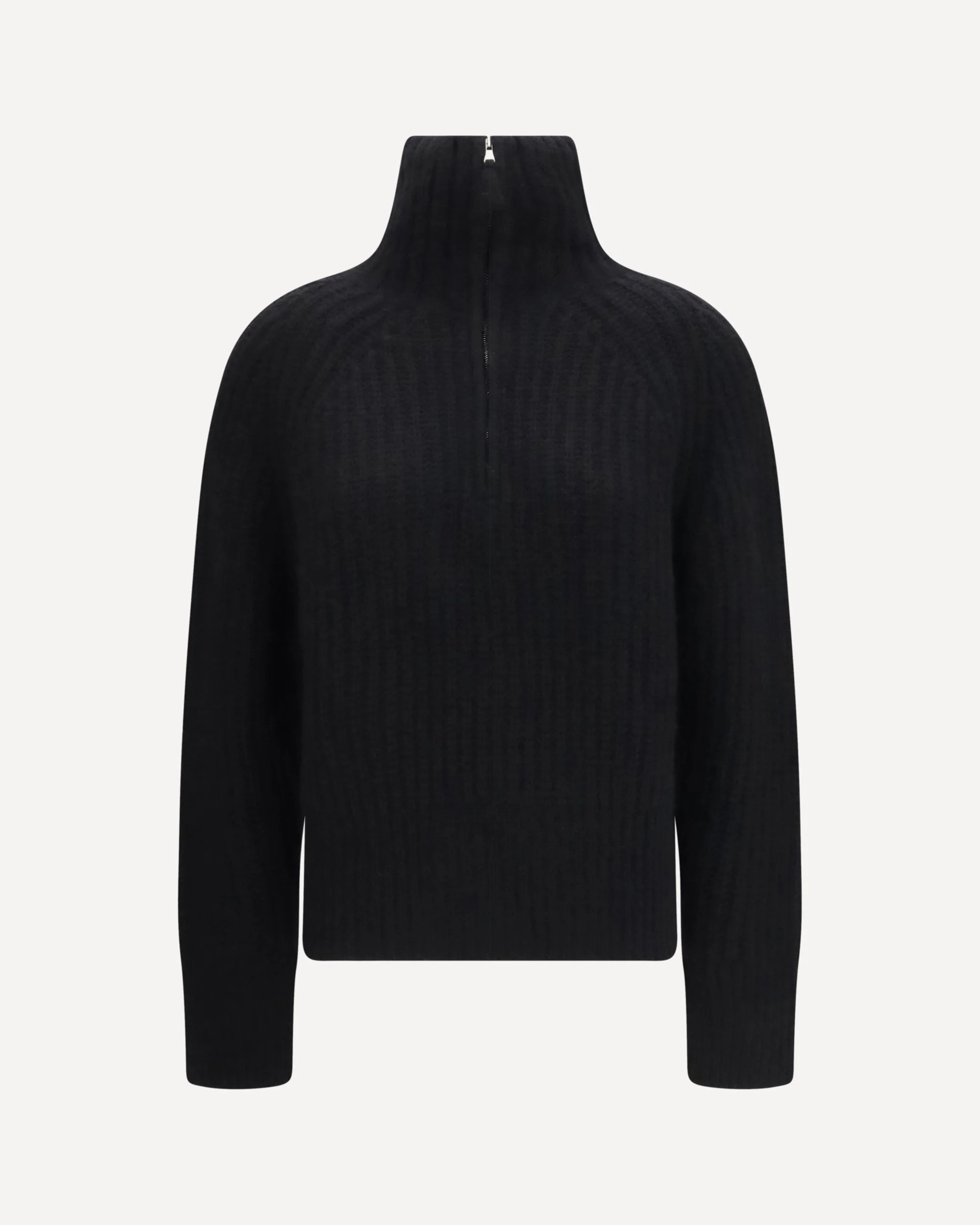 Ribbed Troyer Sweater with zip - 1