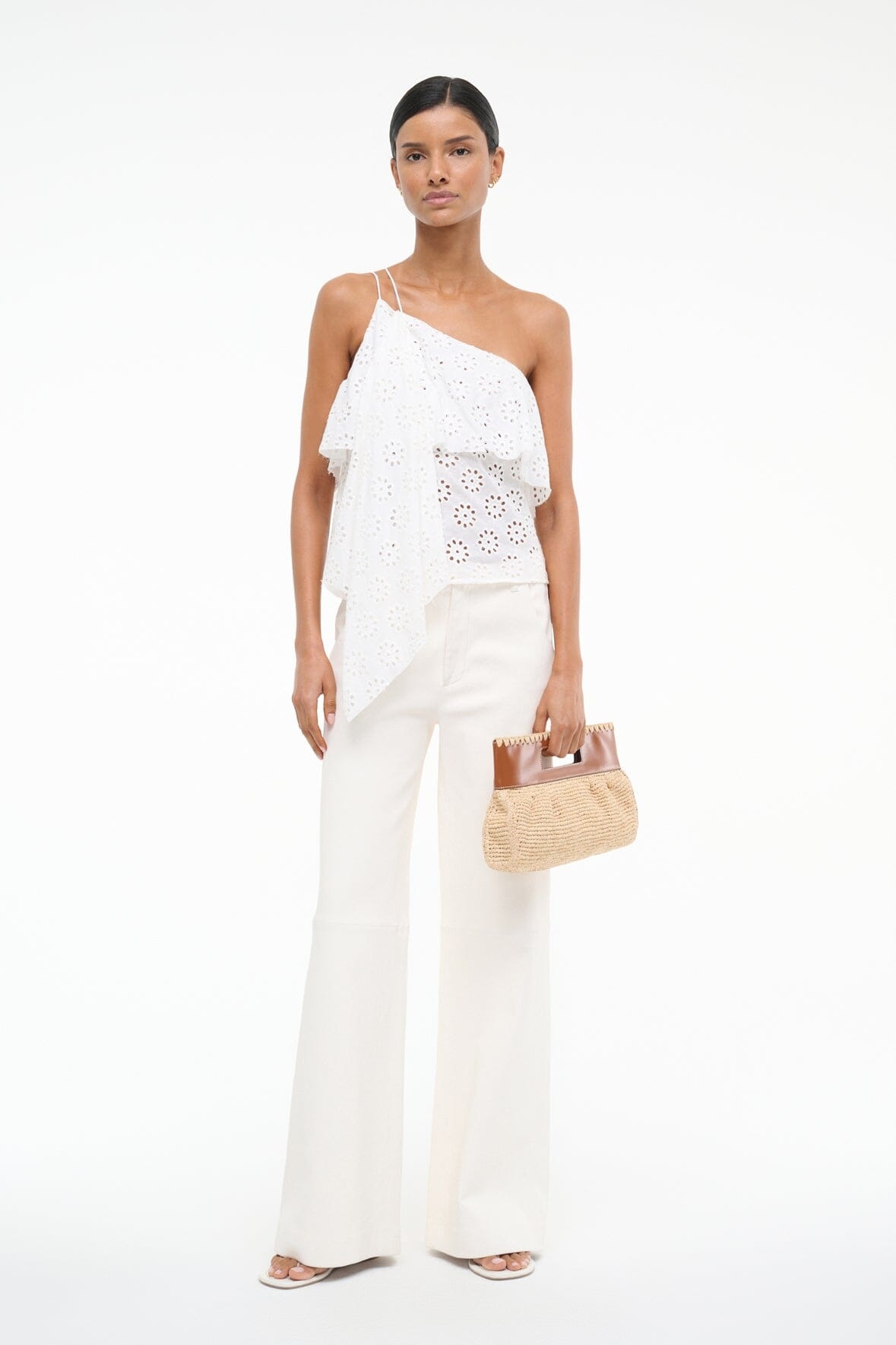 STAUD ISA TOP WHITE EYELET - 5