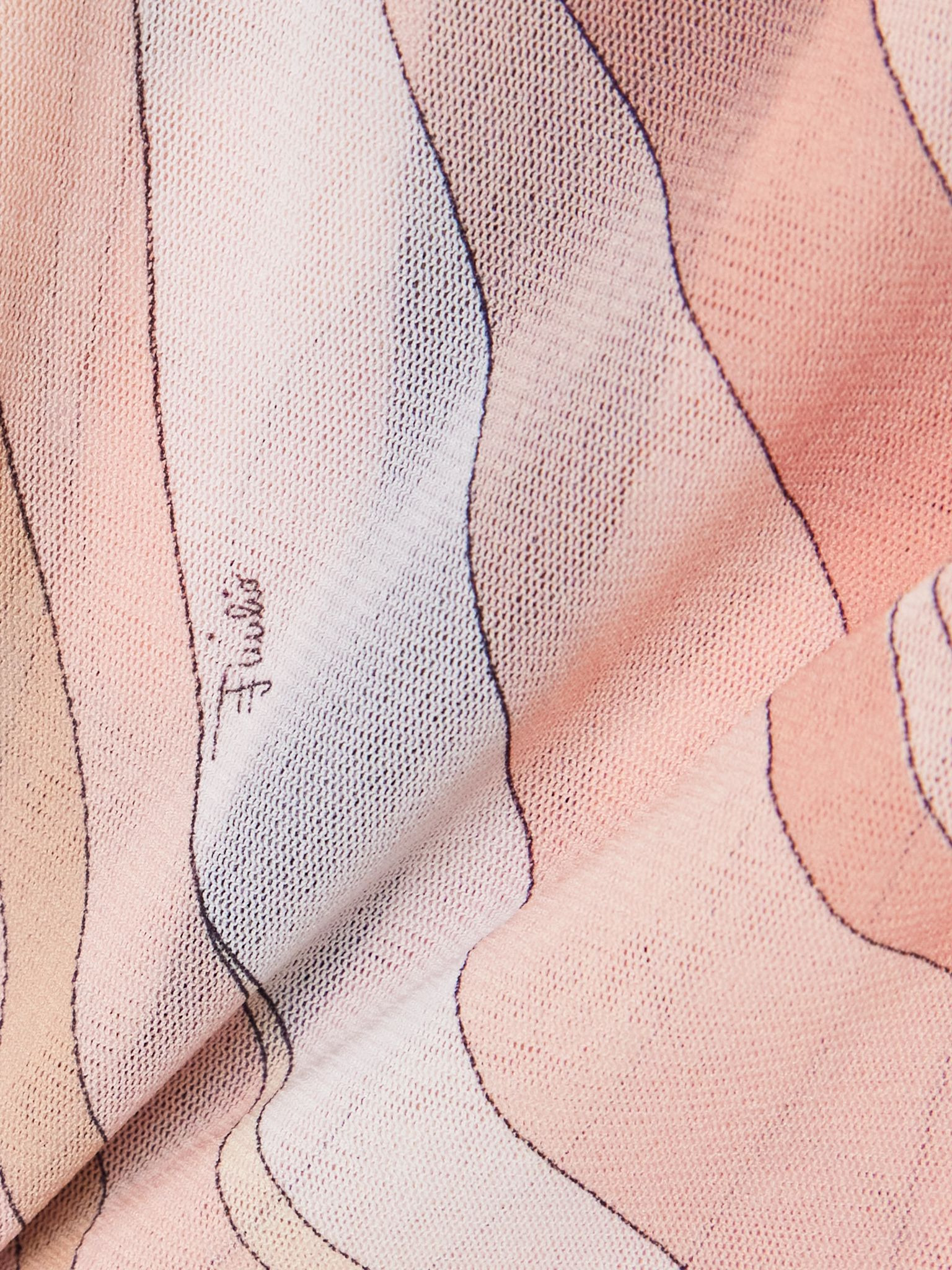 Printed mesh maxi dress Pink - 4