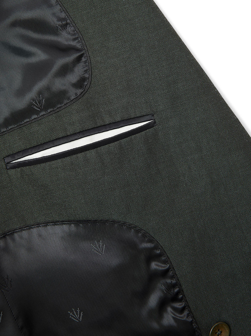 Men's Butler Wool-Blend Double-Breasted Blazer - Charcoal Green 8