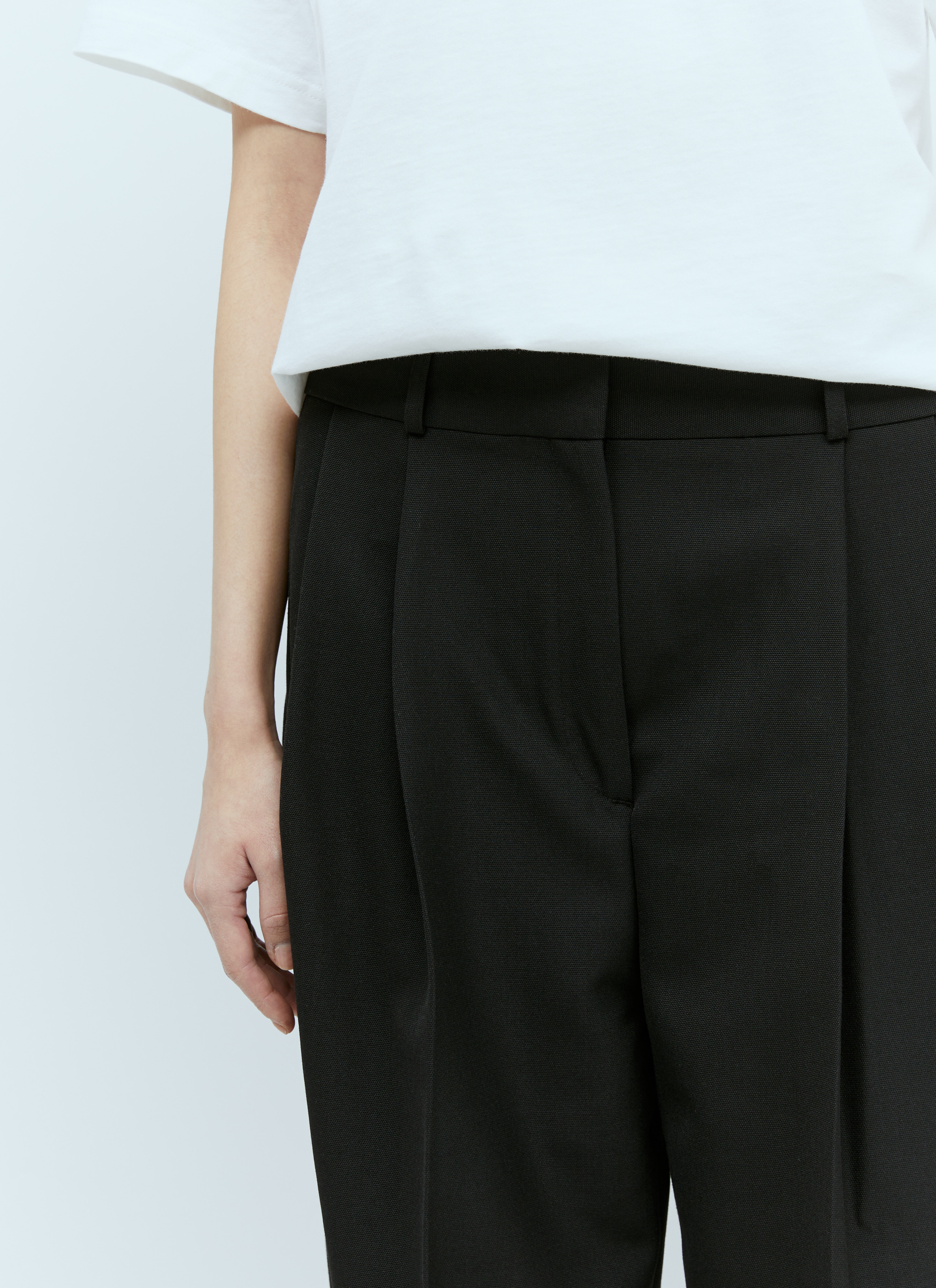 Double-Pleated Tailored Pants - 4