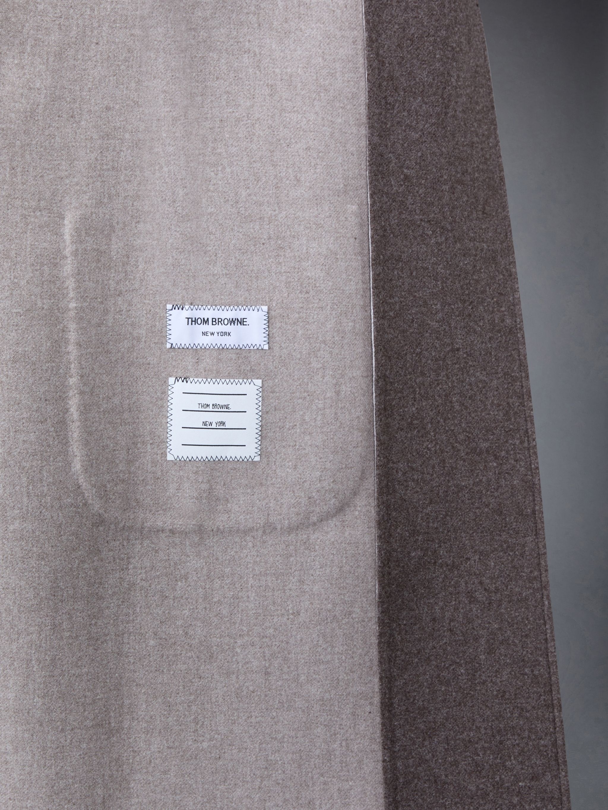 Double Face Melton Whale Elbow Patch Elongated Sack Overcoat - 7