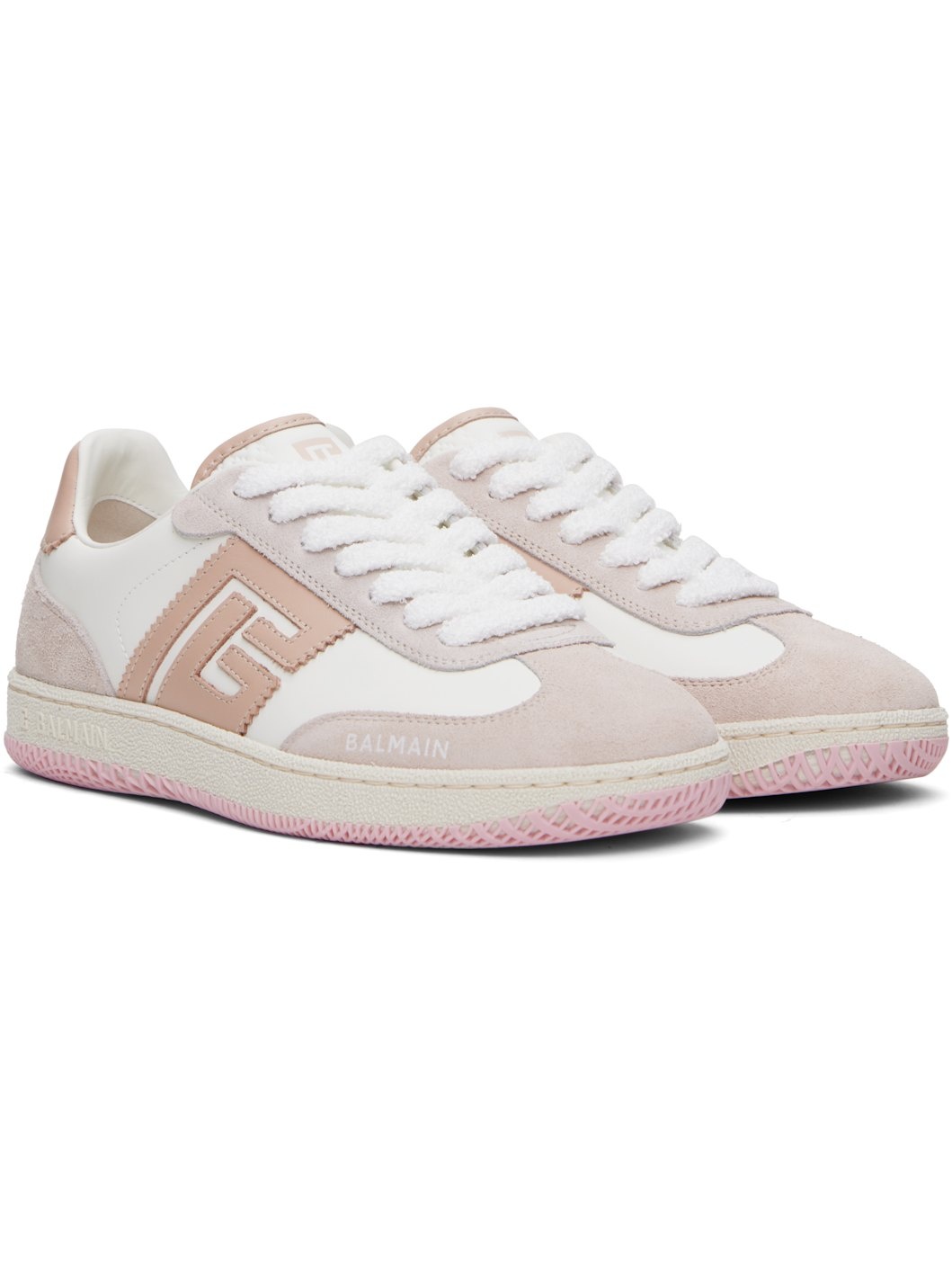 White & Pink Swan Sneakers - 4