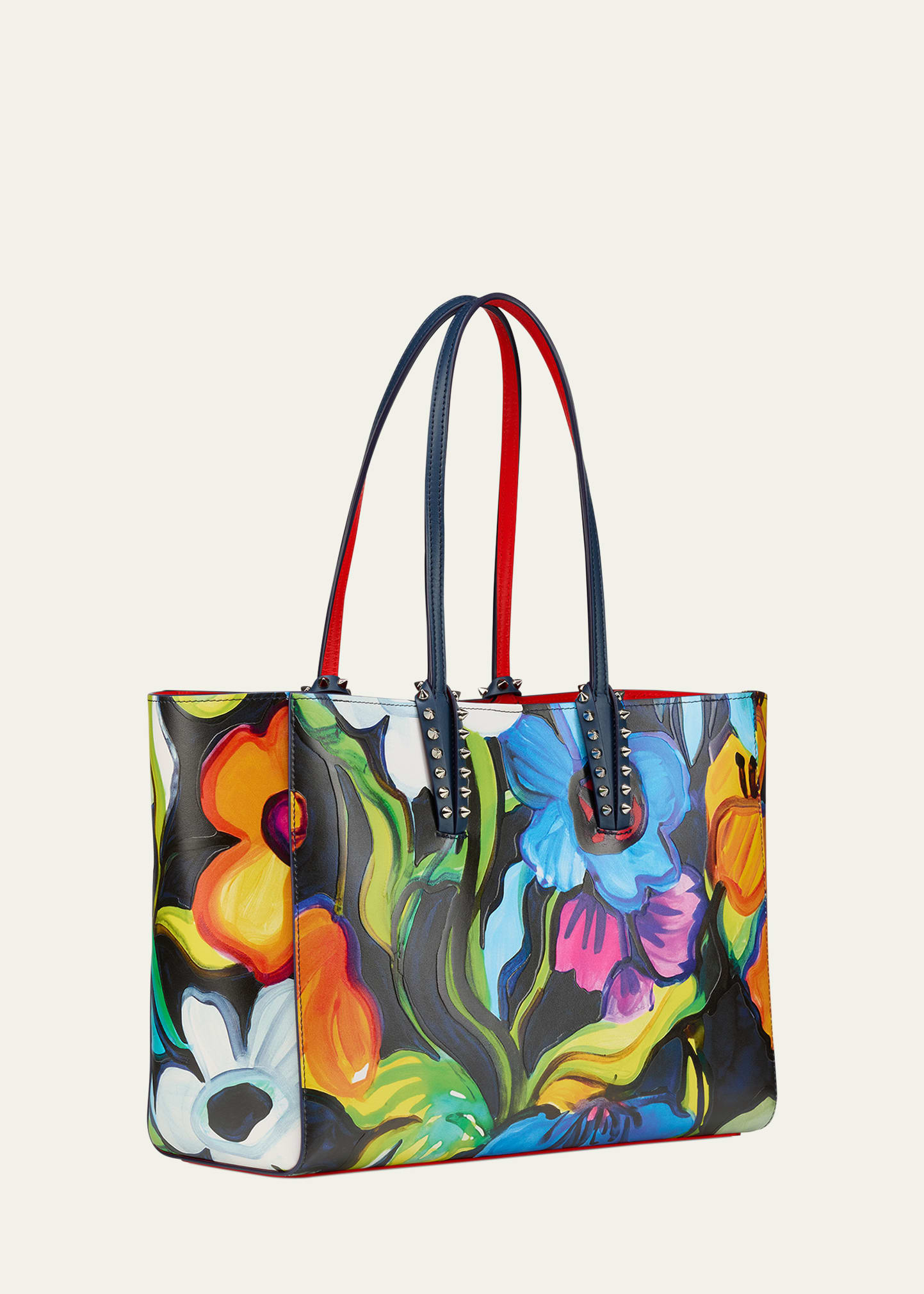 Cabata Small Tote Bag in Flower-Print Leather - 6