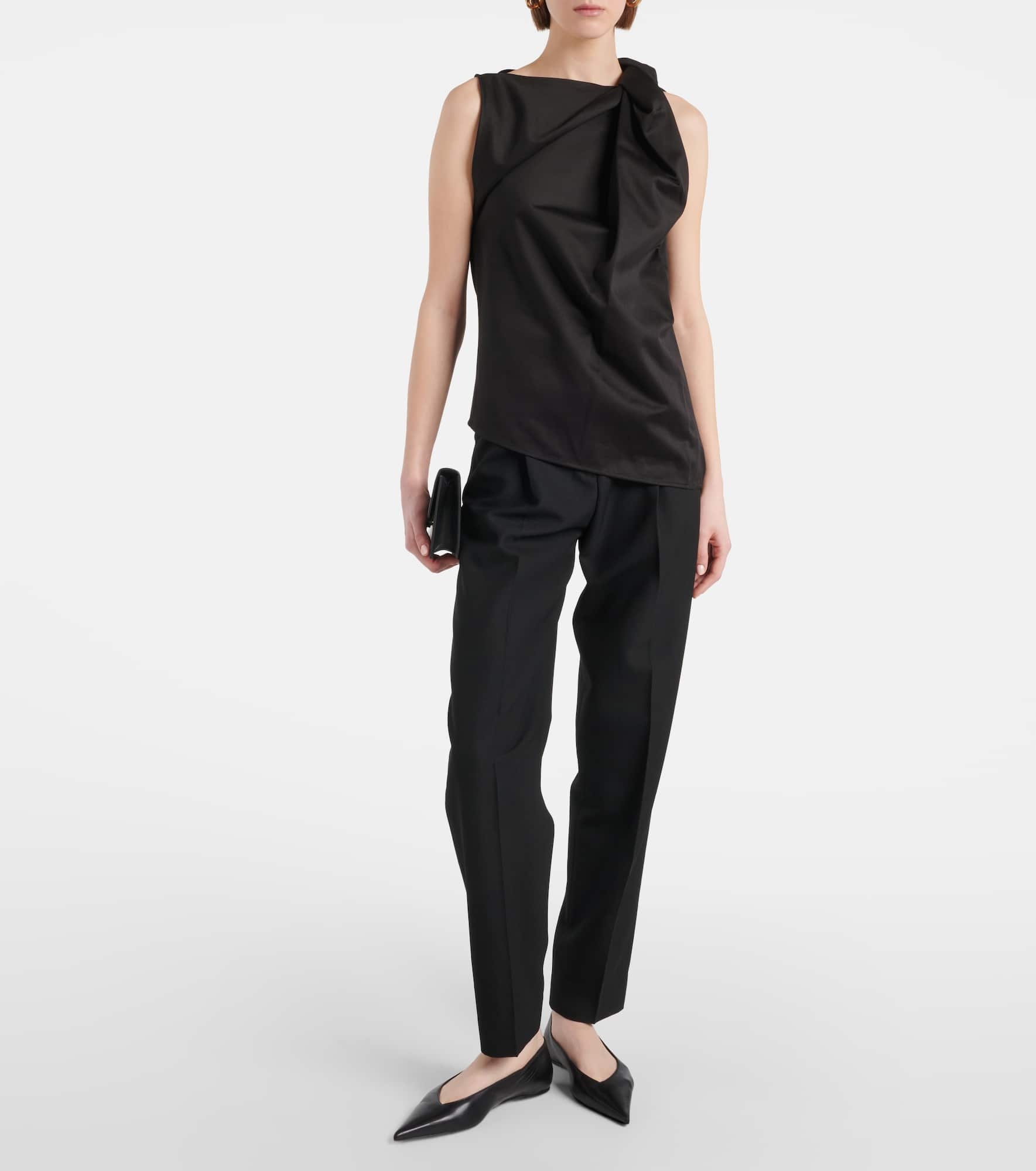 Draped cotton and linen top - 2