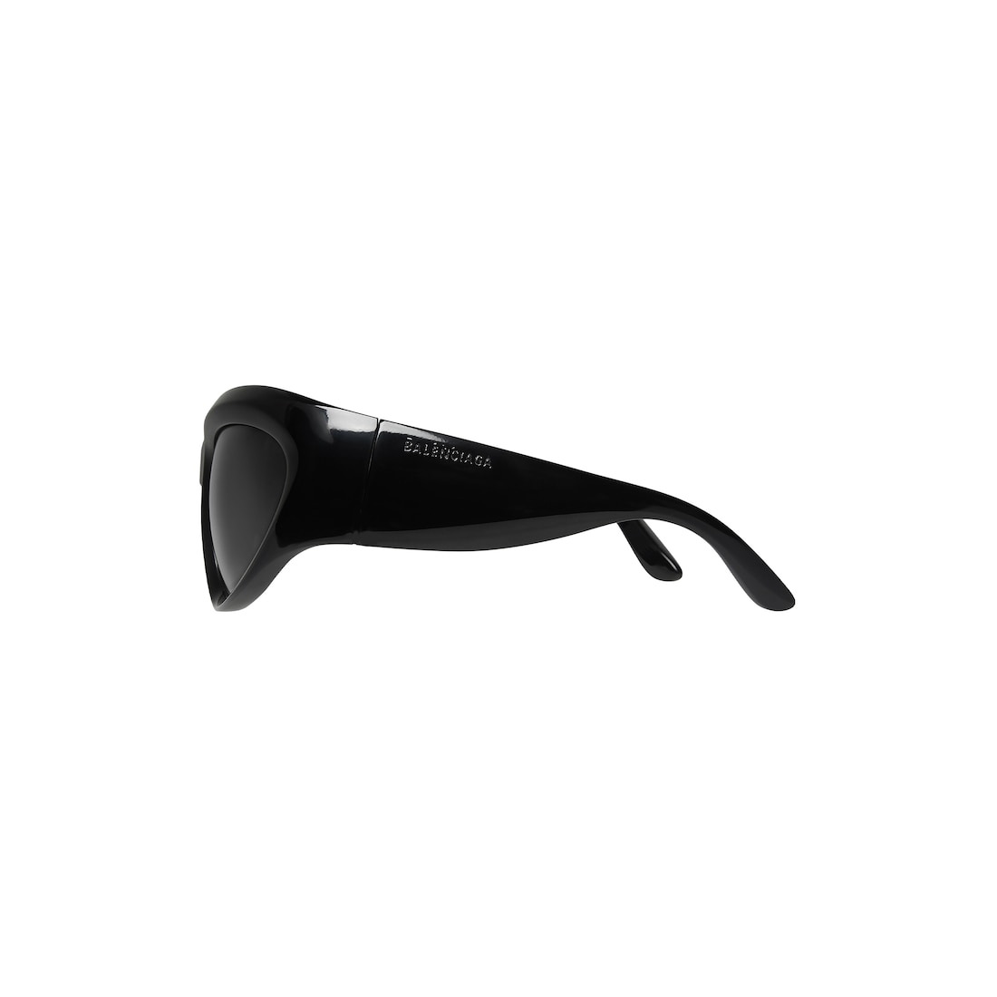 Wrap D-frame Sunglasses in Black - 3