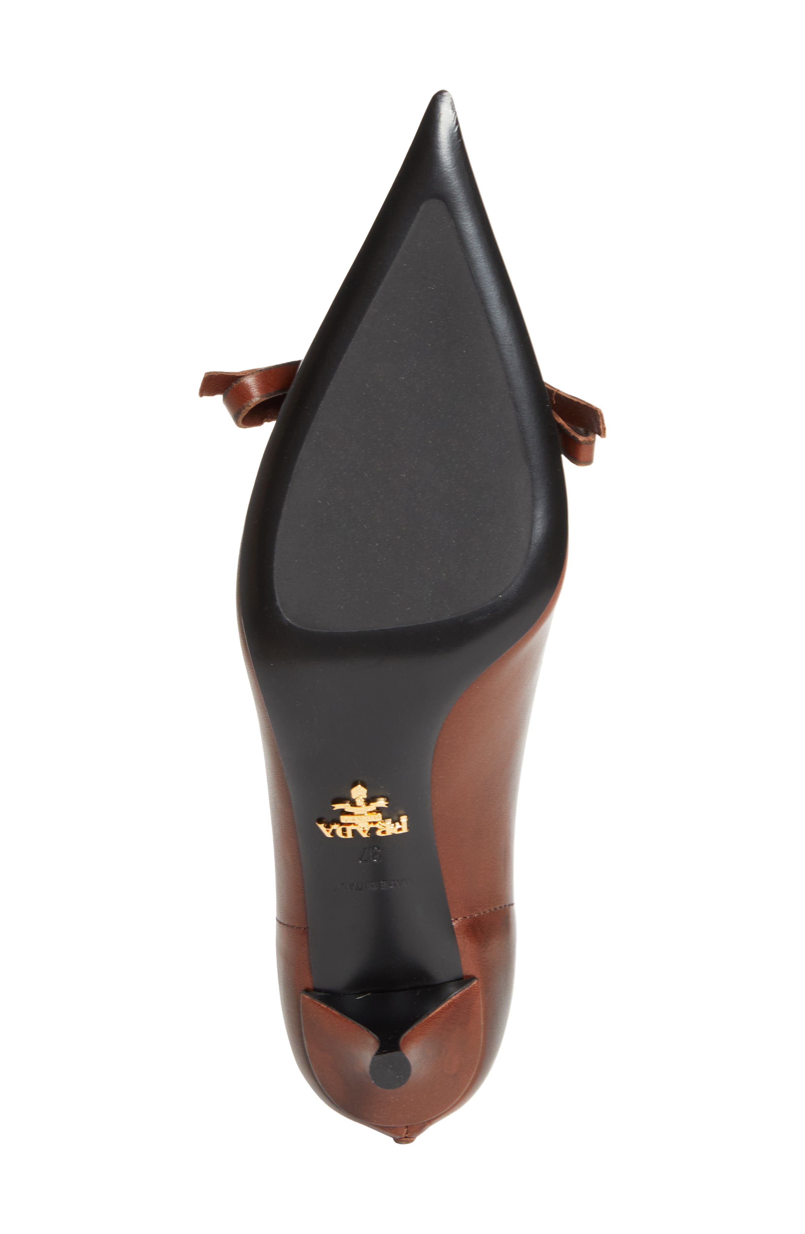 Prada Exposed Seam Kitten Heel Pump in Cacao at Nordstrom - 6