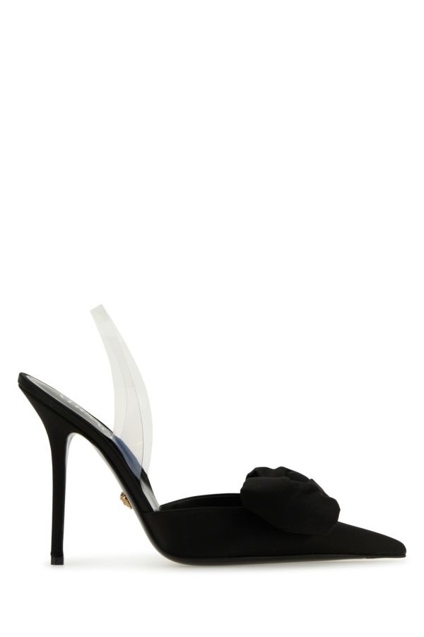 Black satin Alia pumps - 1