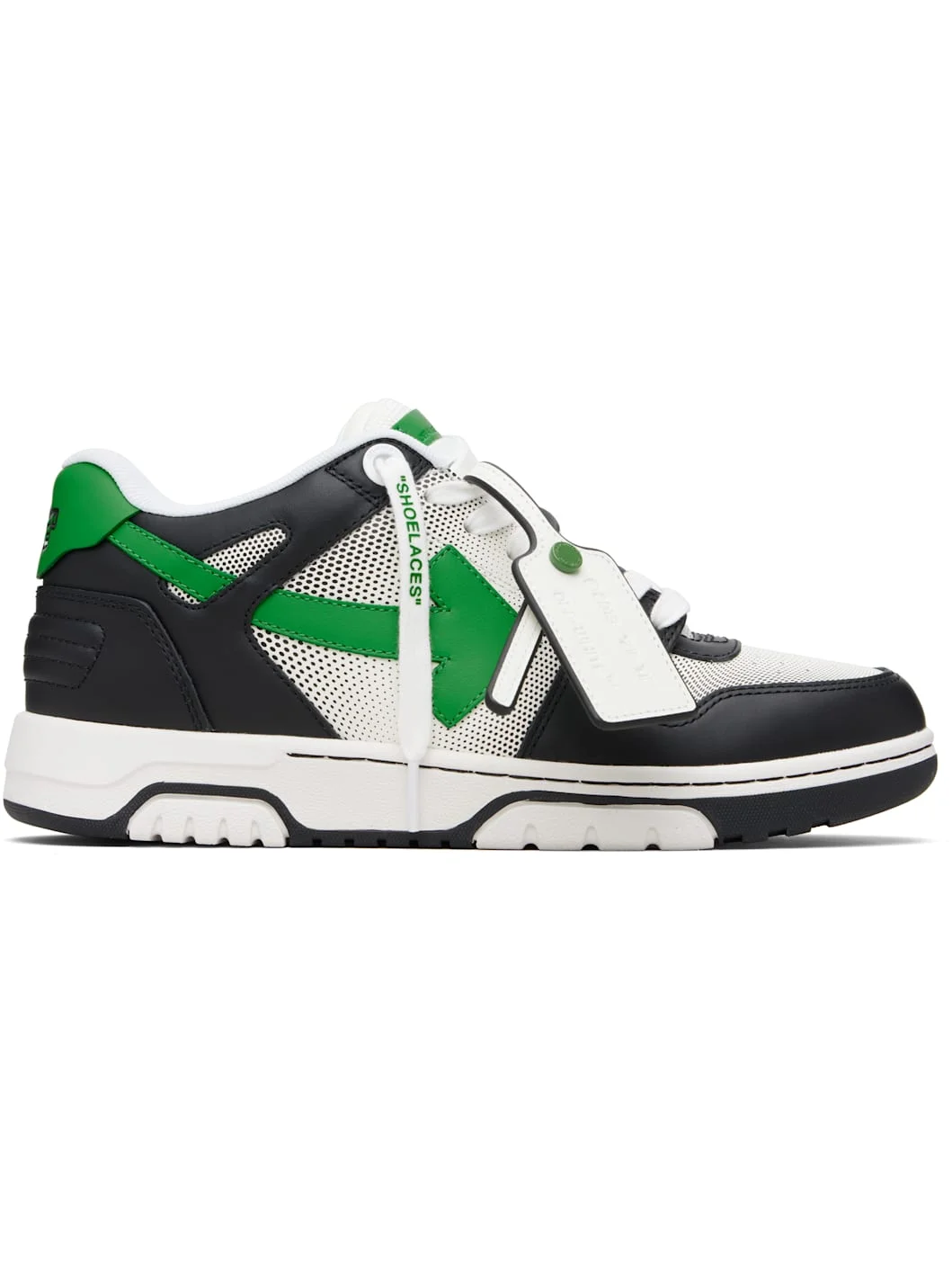 Black & Green 'Out Of Office' Calf Gradient Sneakers - 1
