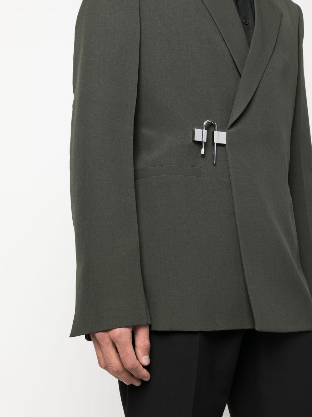 U-Lock buckle wool blazer - 5