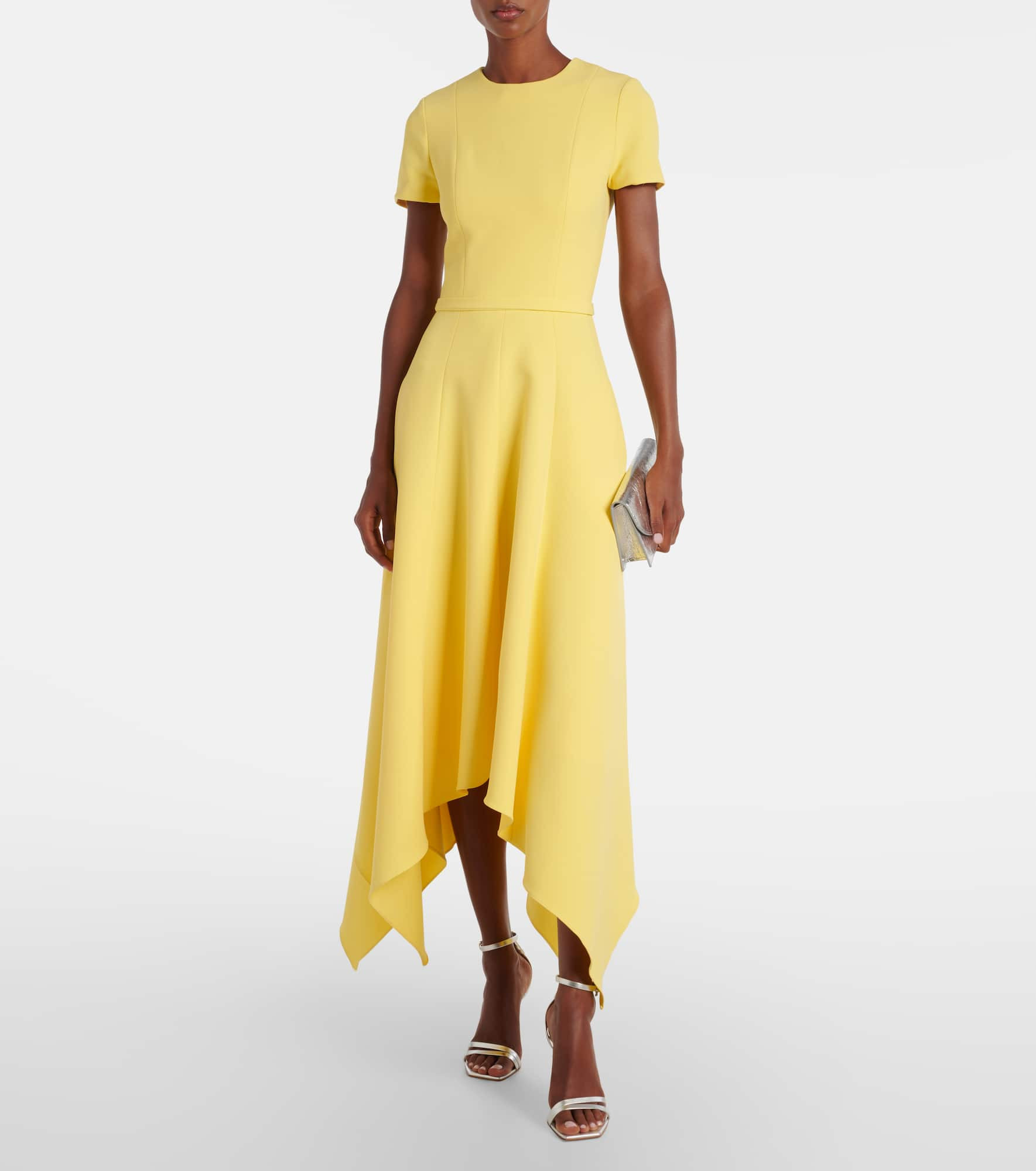 Okimi asymmetric crêpe midi dress - 2
