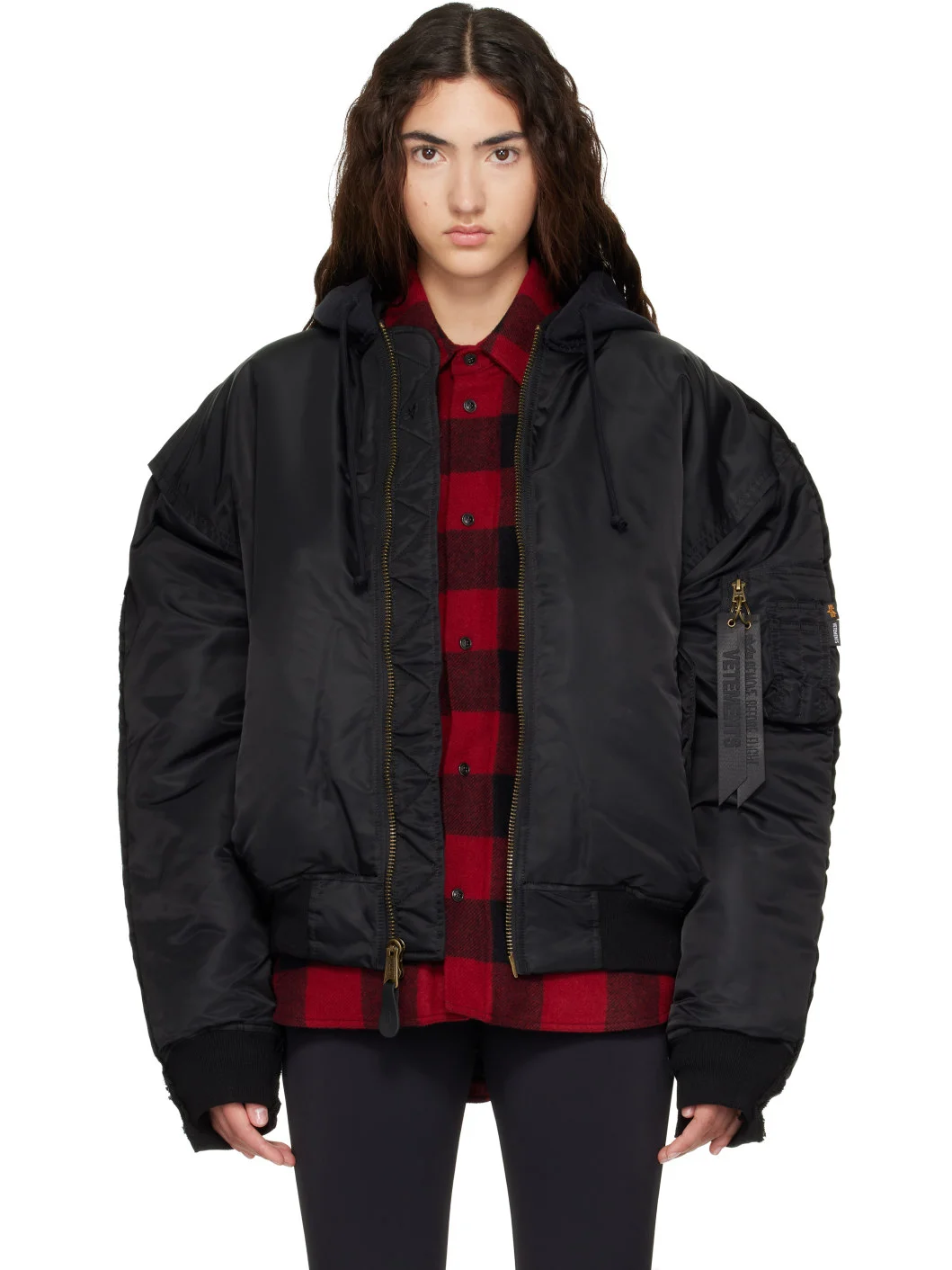 Black Reconstructed Bomber Jacket - 1