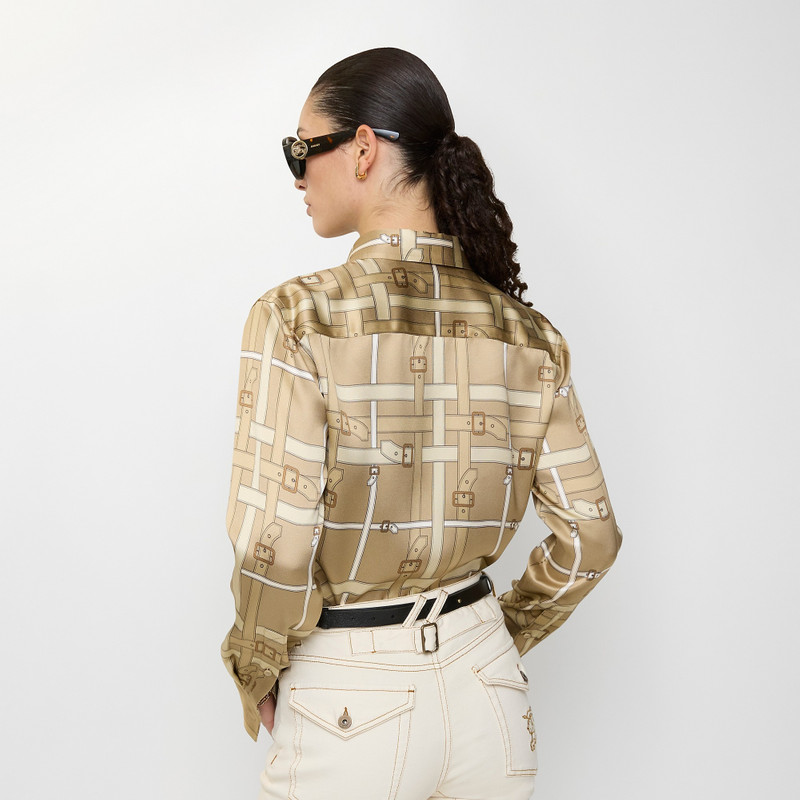 Regular Fit Belt Check Viscose Shirt 3