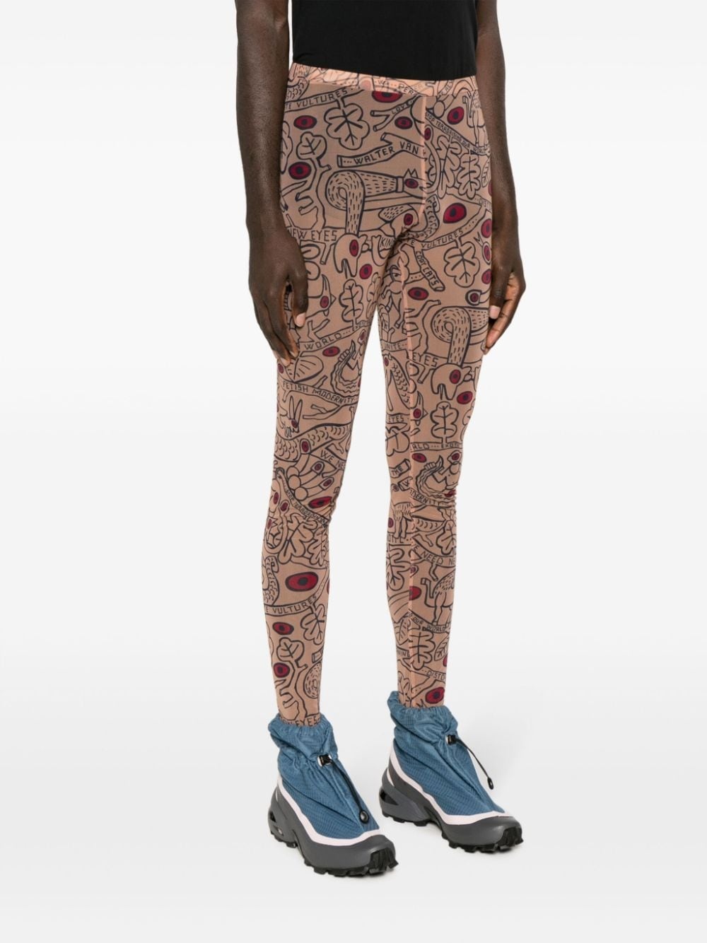 Otranto graphic-print mesh leggings - 3