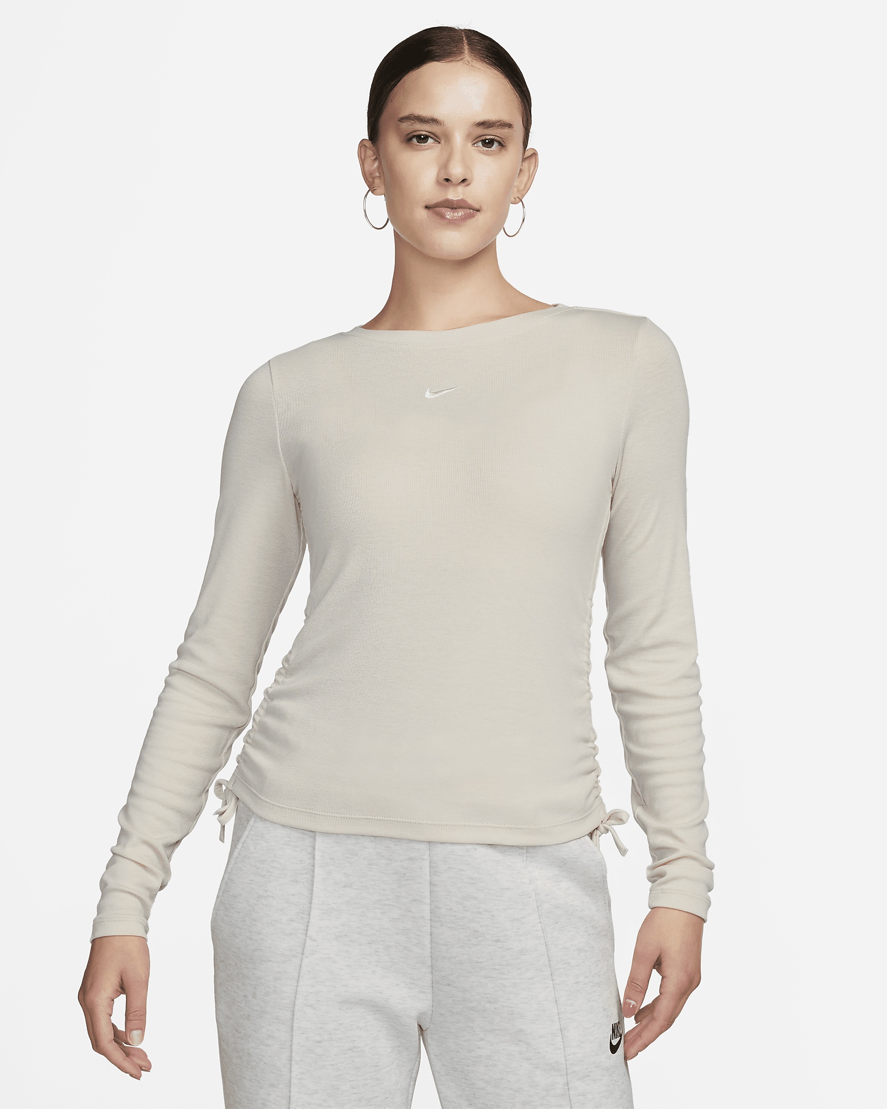 Women's Nike Sportswear Essential Ribbed Long-Sleeve Mod Crop Top - 1