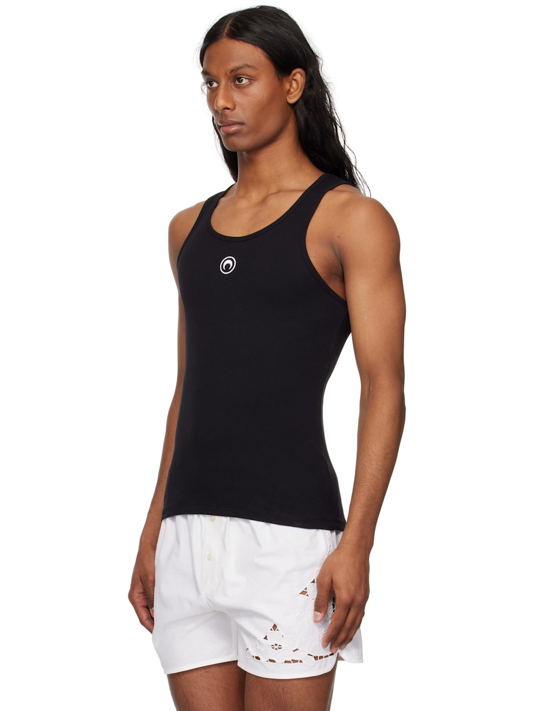 Black Moon Logo Ribbed Jersey Tank Top - 4