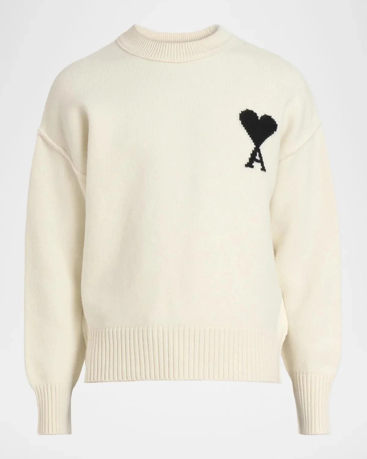 Men's Ami De Coeur Wool Knit Crewneck Sweater - 1