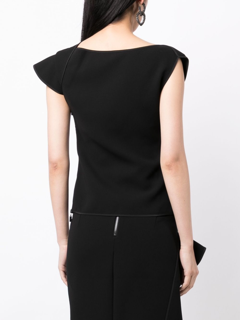 asymmetric cap-sleeved T-Shirt - 4
