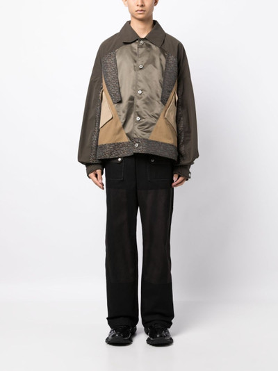 FENG CHEN WANG lightweight panelled shirt jacket outlook