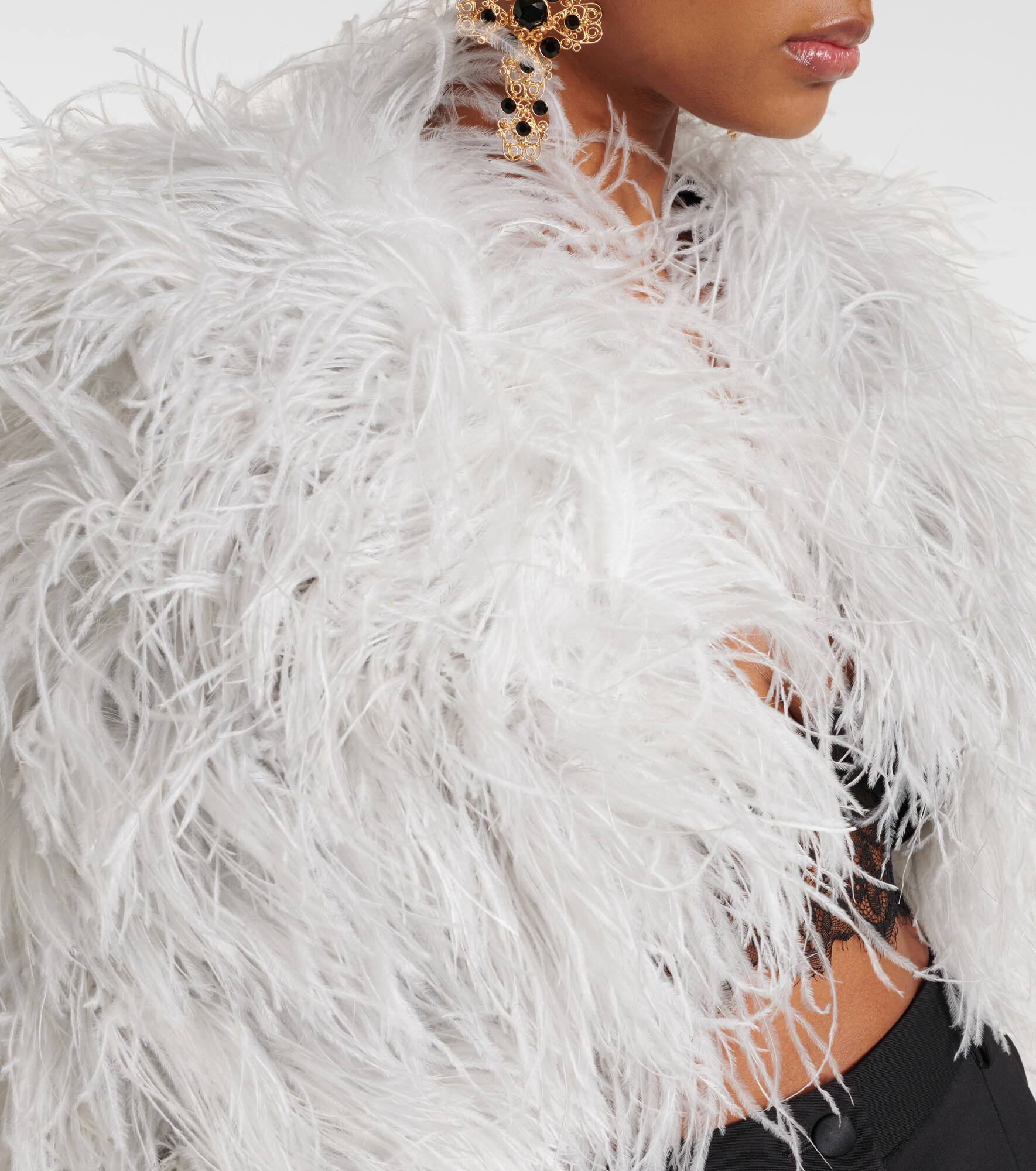 x Kim feather cropped jacket - 4