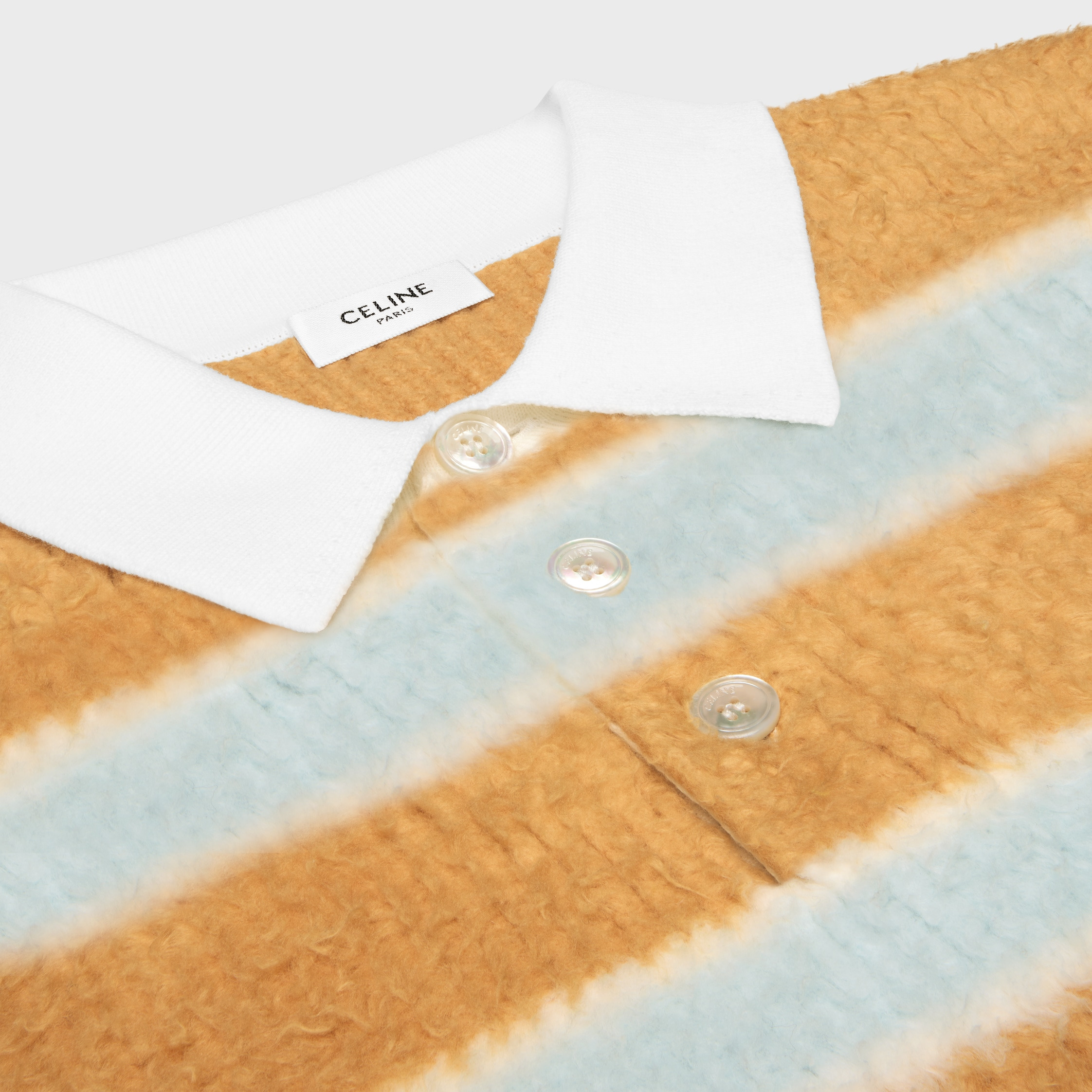 polo sweater IN BRUSHED STRIPED COTTON - 3