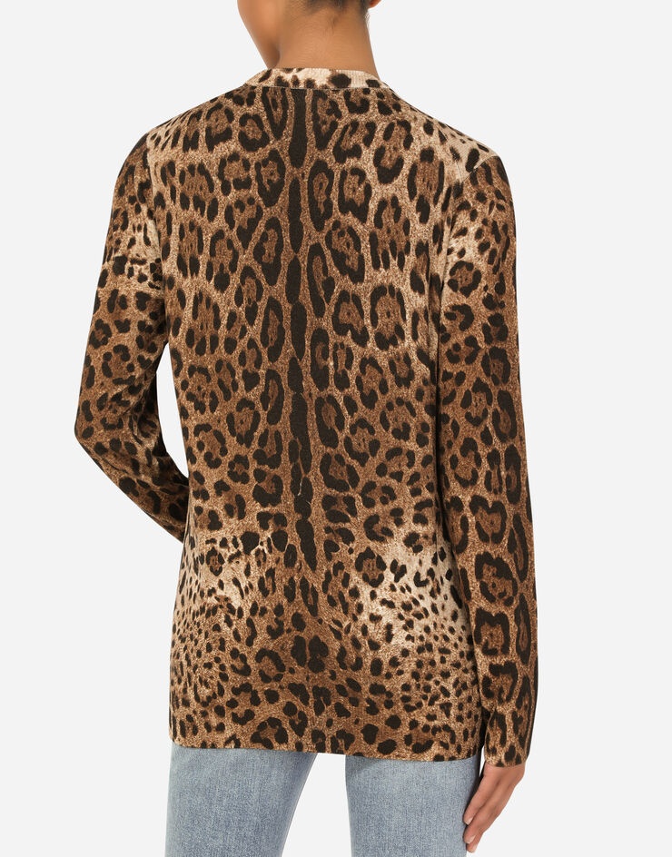 Leopard-print cashmere sweater - 5